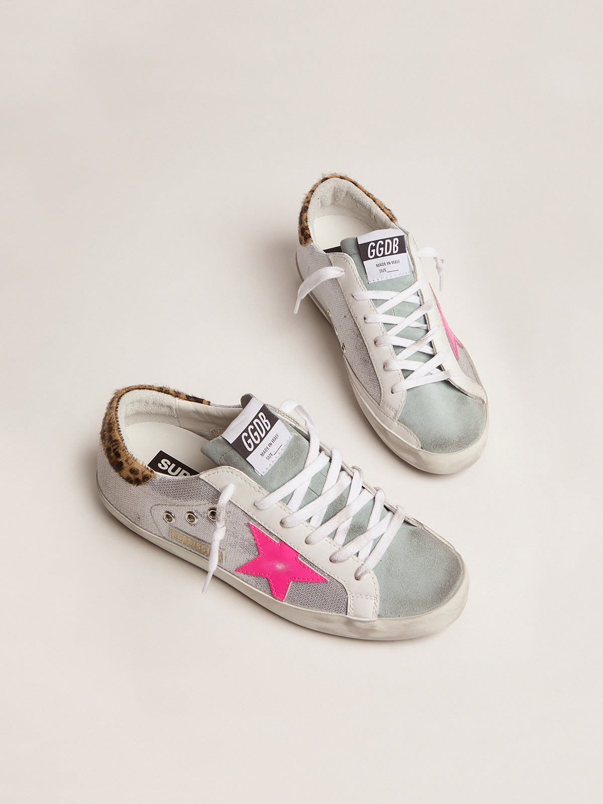 Super-Star sneakers with sequins and leopard-print heel tab | Golden Goose