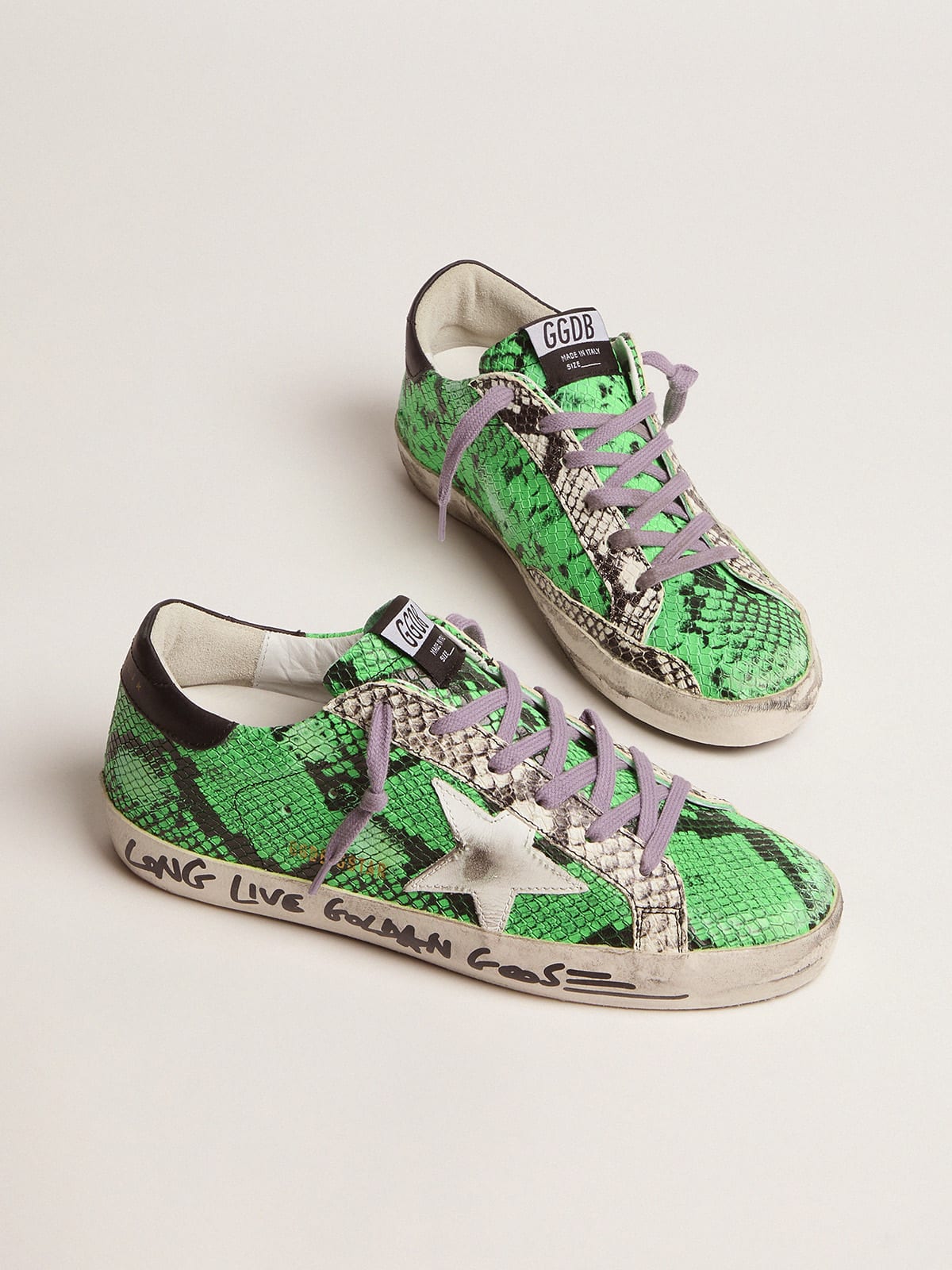 Golden goose best sale snake print sneakers