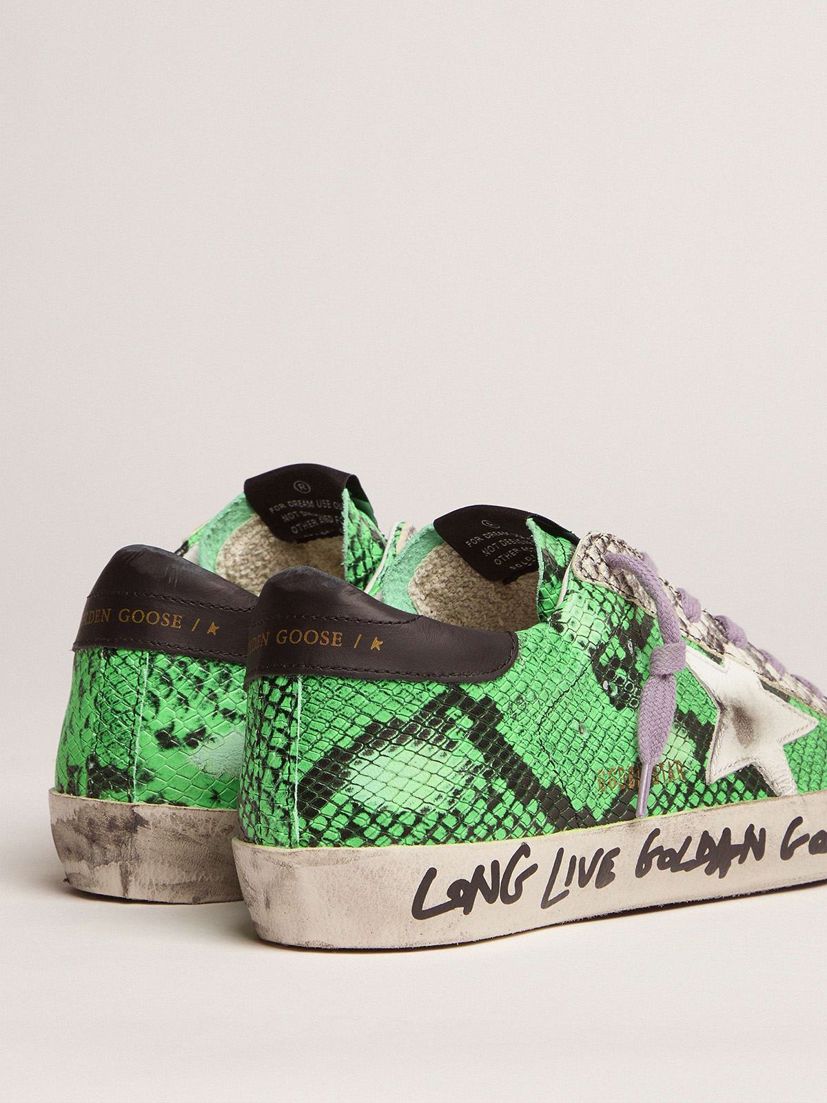 Golden Goose - Super-Star sneakers in two-tone snake-print leather in 
