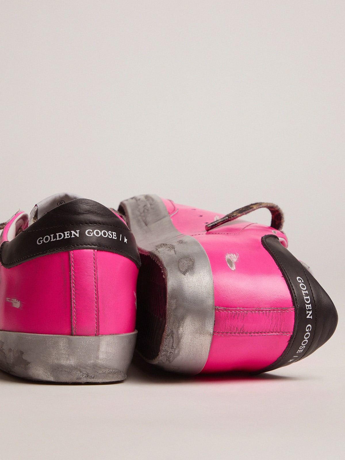 Fuchsia Super-Star sneakers with glitter star | Golden Goose