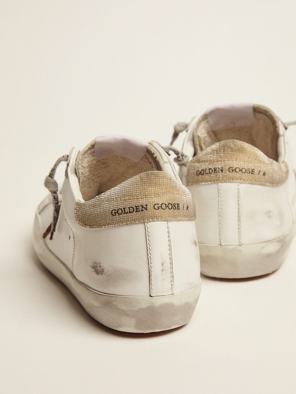 Super-Star LTD sneakers with leopard-print star and gold glitter heel tab |  Golden Goose