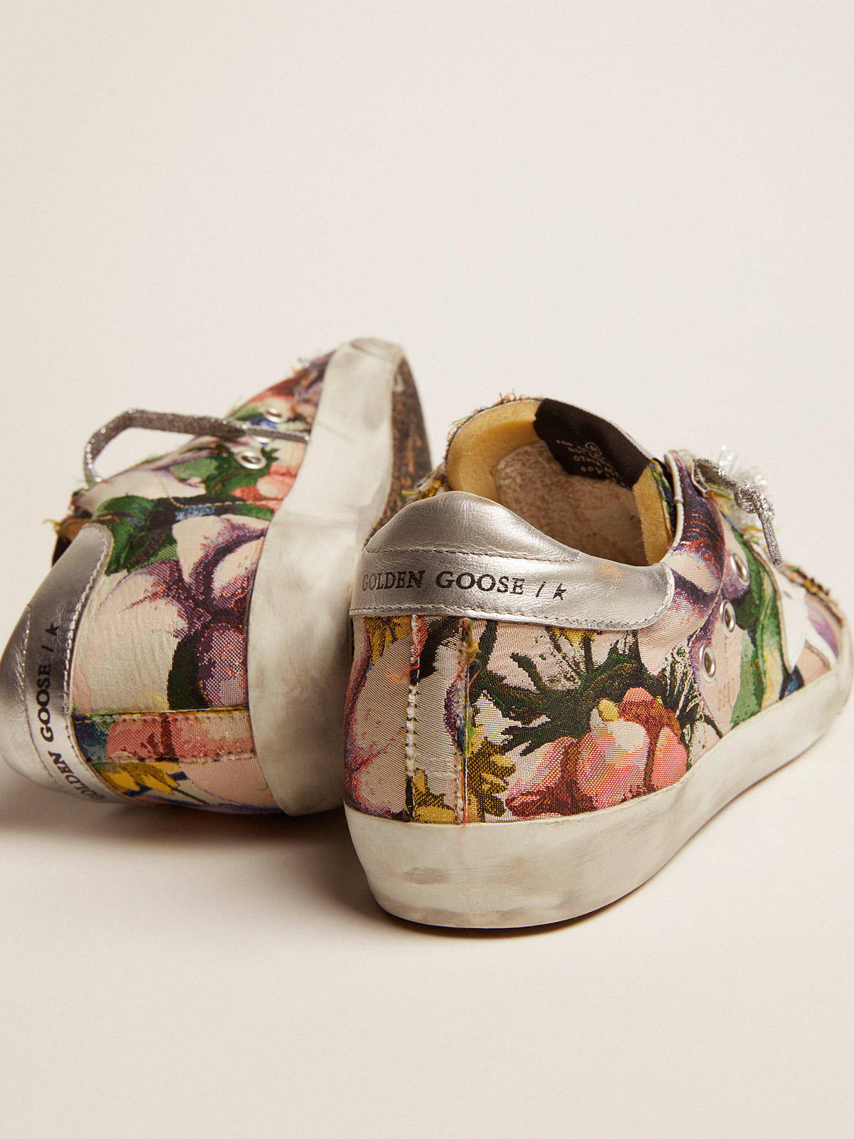 Floral golden goose sales sneakers