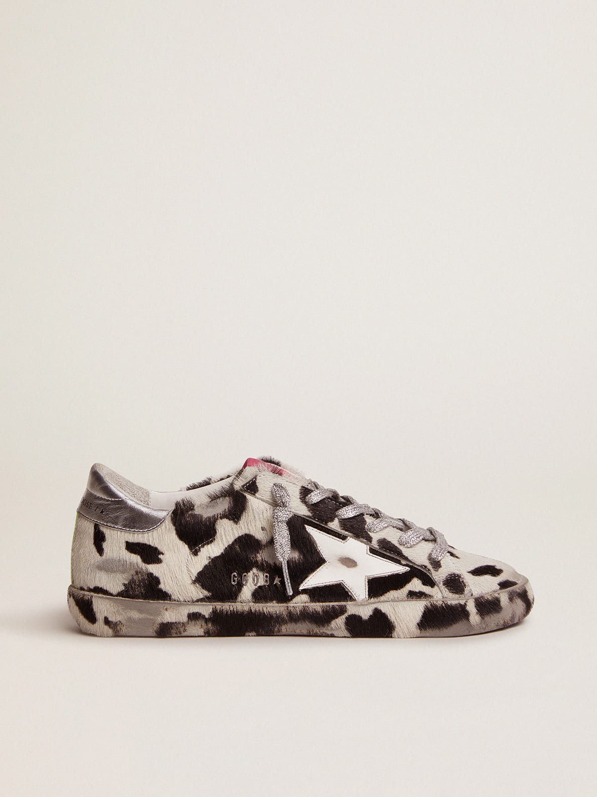 Golden Goose - Super-Star LAB sneakers in cow-print pony skin and white leather star in 