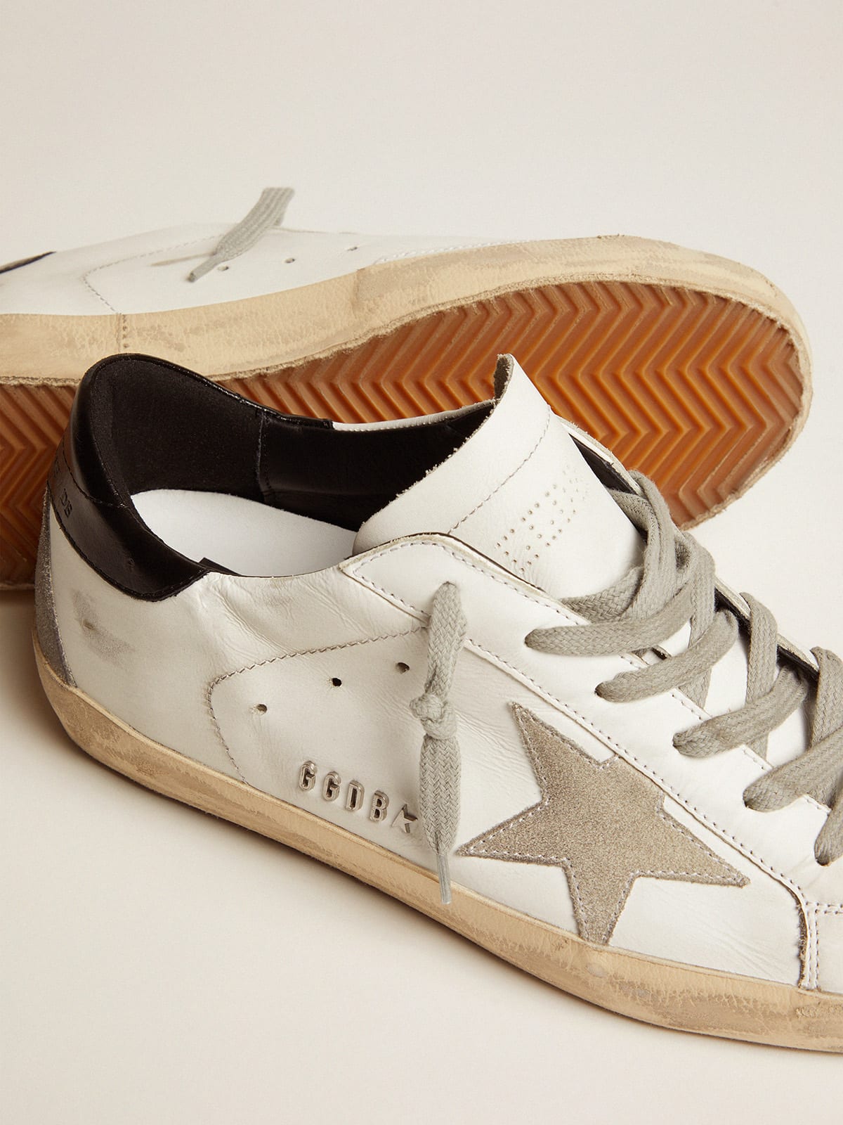 Men's Super-Star with silver heel tab and lettering