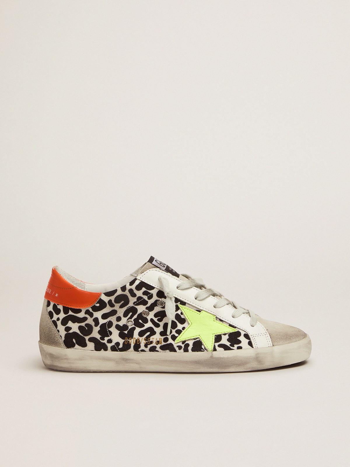 Leopard-print and neon Super-Star sneakers | Golden Goose