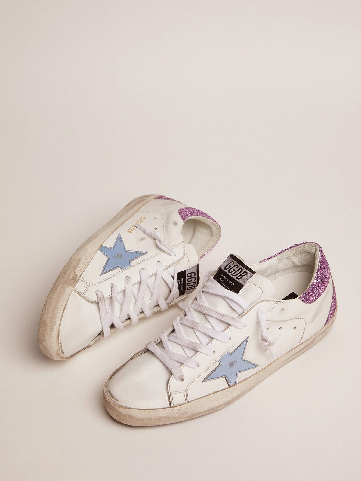 Light blue best sale golden goose sneakers