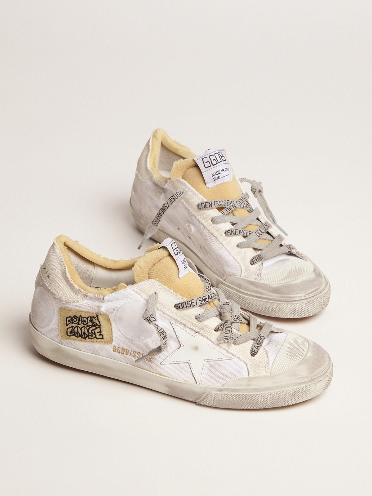 Golden Goose - Women’s canvas Super-Star sneakers with side patch in 
