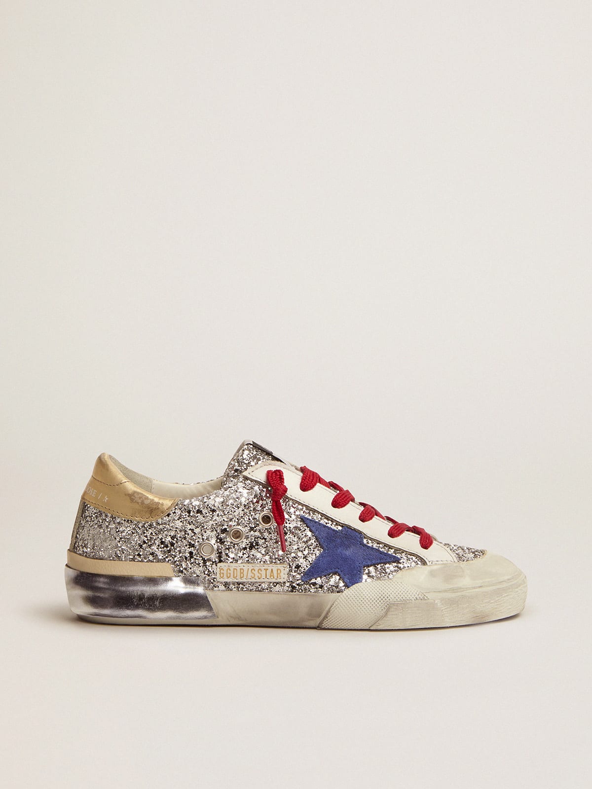 Superstar glitter sneaker golden on sale goose