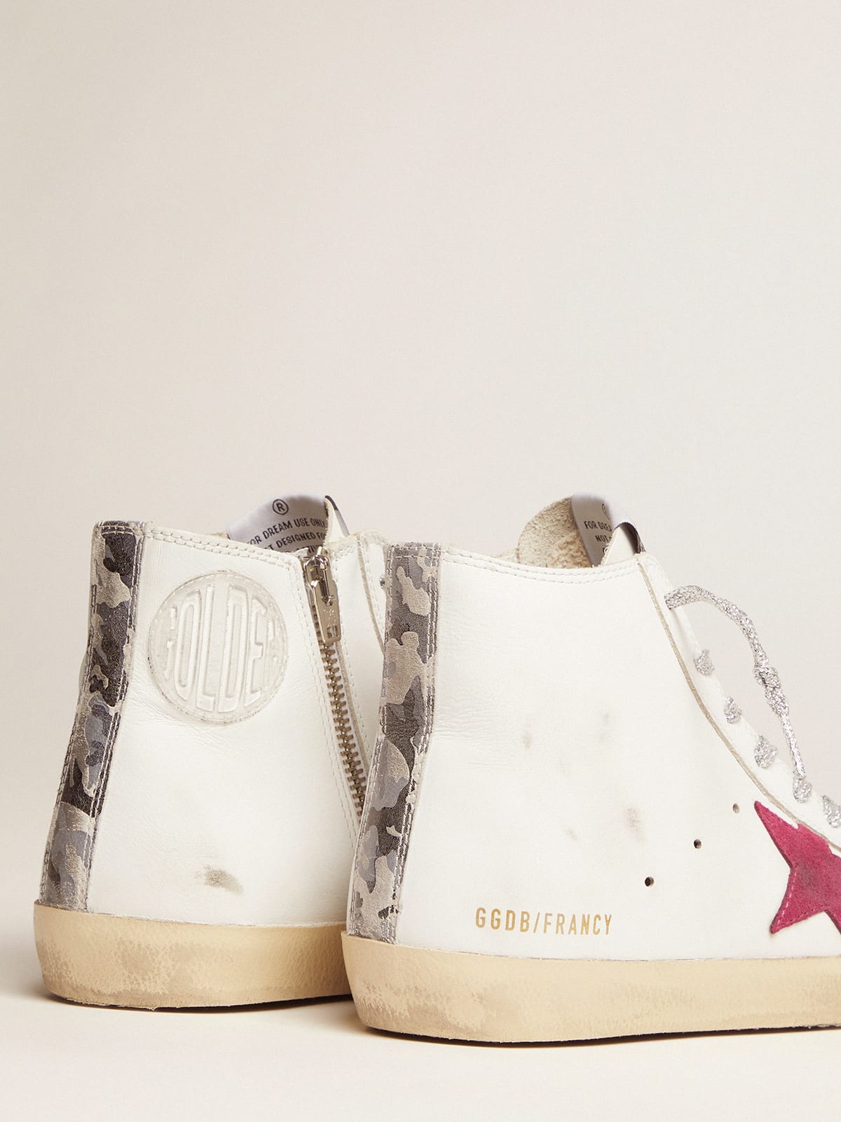 Golden Goose - Francy sneakers with red star and camouflage insert in 