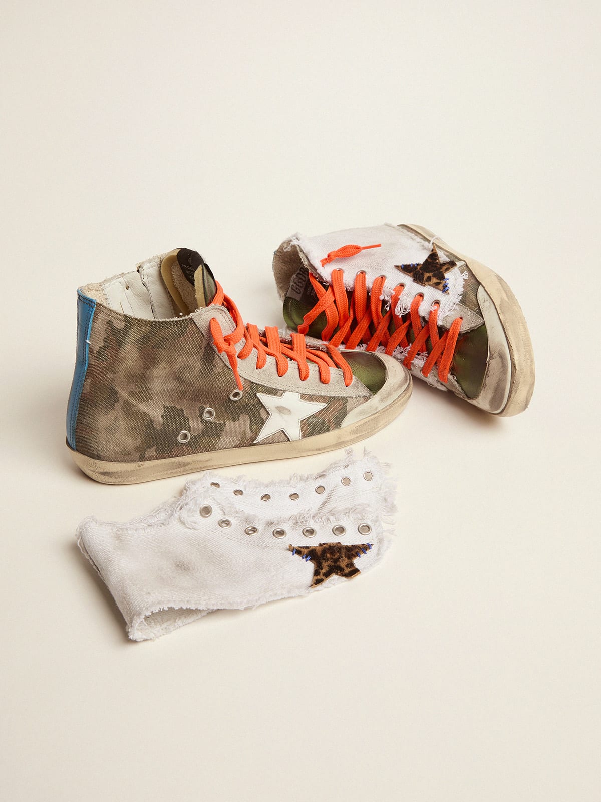 Golden Goose - Women’s Francy LAB sneakers with camouflage print and superimposed canvas in 