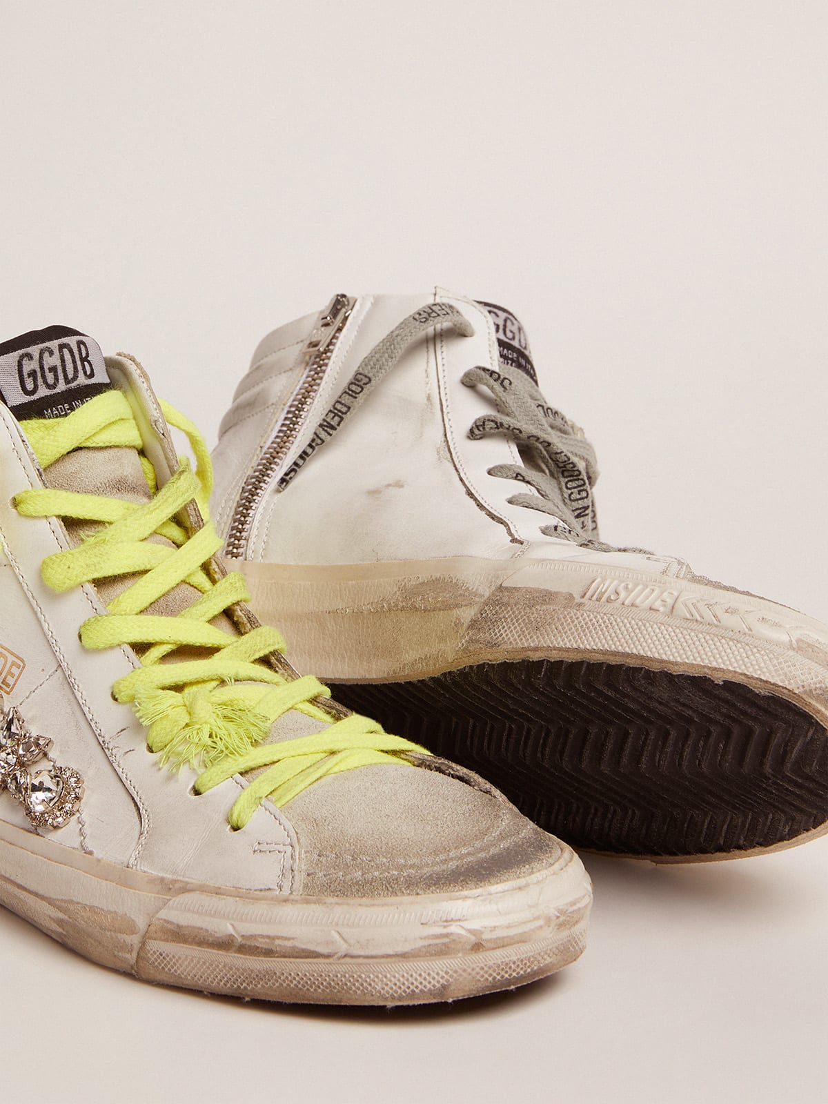 Golden Goose - Slide LTD sneakers with chandelier-effect crystals in 