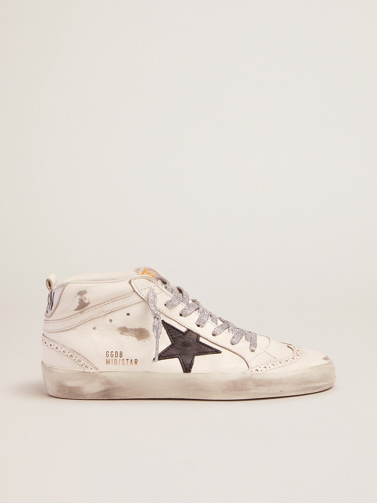 Golden Goose - Mid-Star sneakers with laminated heel tab and glittery laces in 