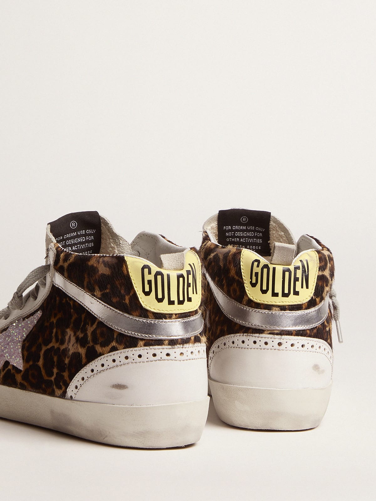 Golden Goose - Sneakers Mid-Star LTD en cuir façon poulain à motif léopard avec étoile pailletée in 