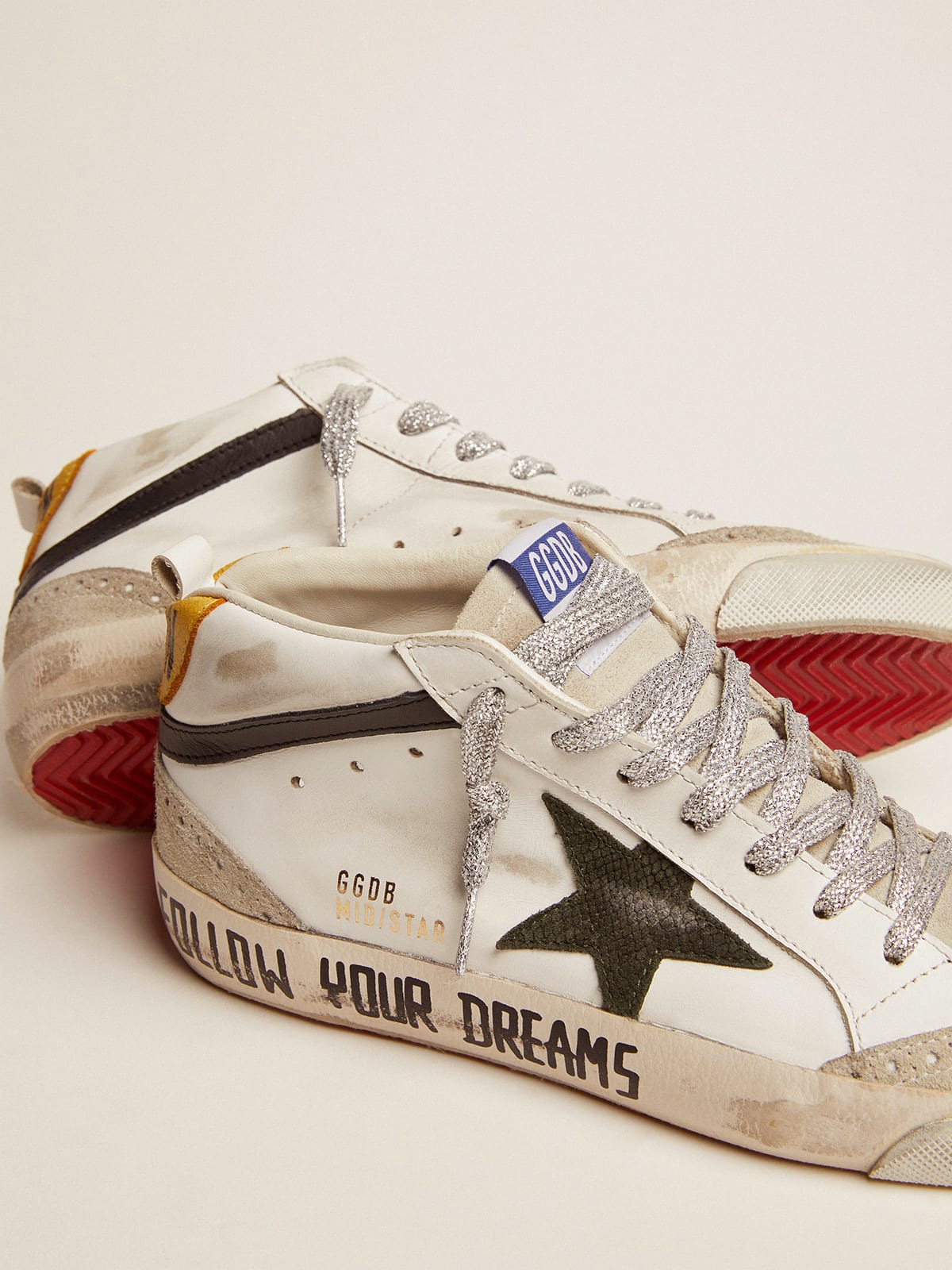 Mid Star LTD sneakers with leather and suede upper and leather star |  Golden Goose