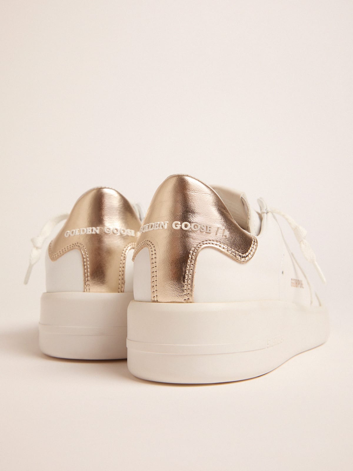 purestar sneakers with glittery silver heel tab