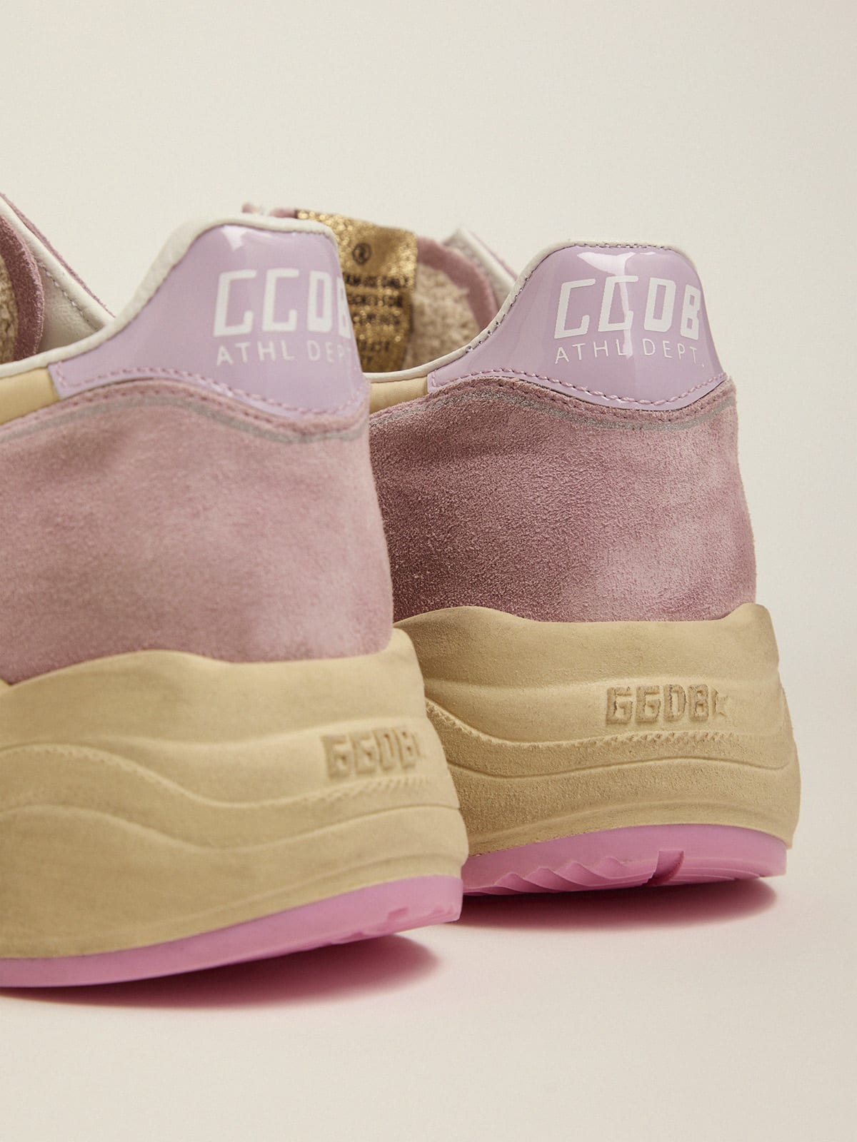 Pastel pink Running Sole sneakers with white star | Golden Goose