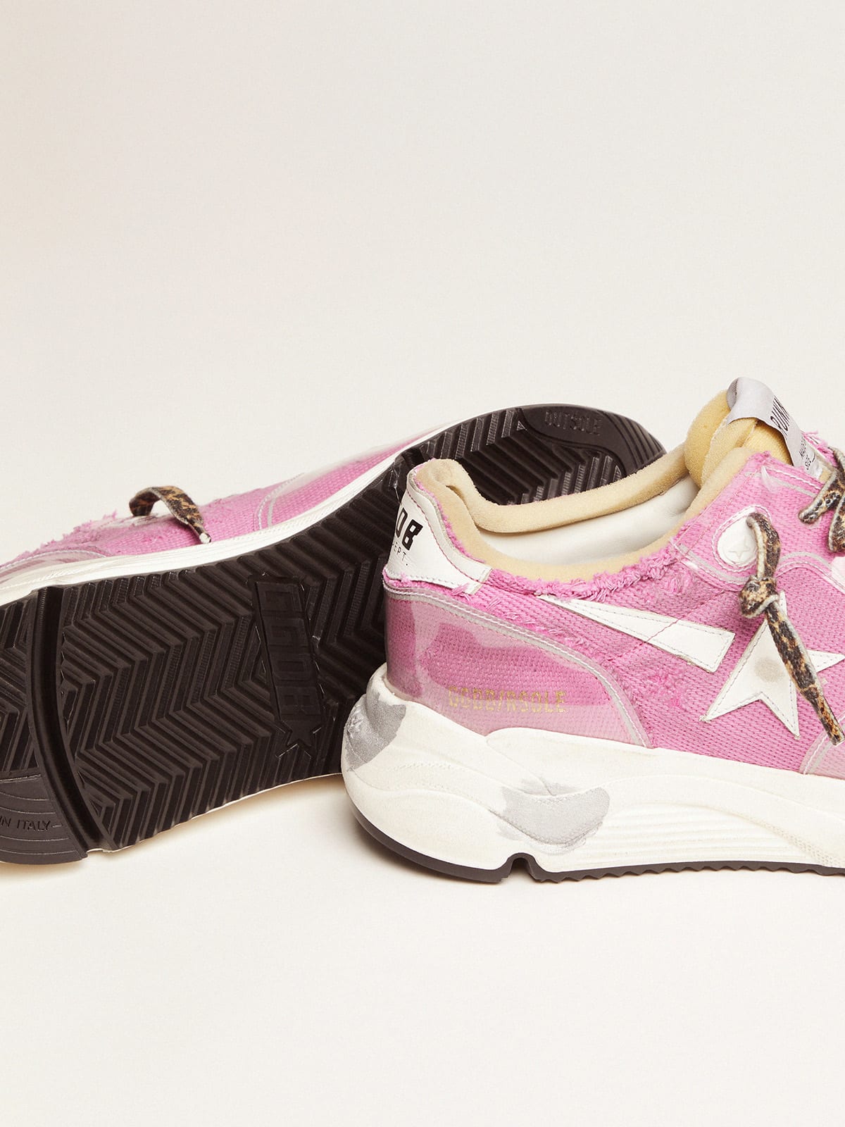 Golden Goose - Fuchsia Running Sole LTD sneakers with raw edges in 