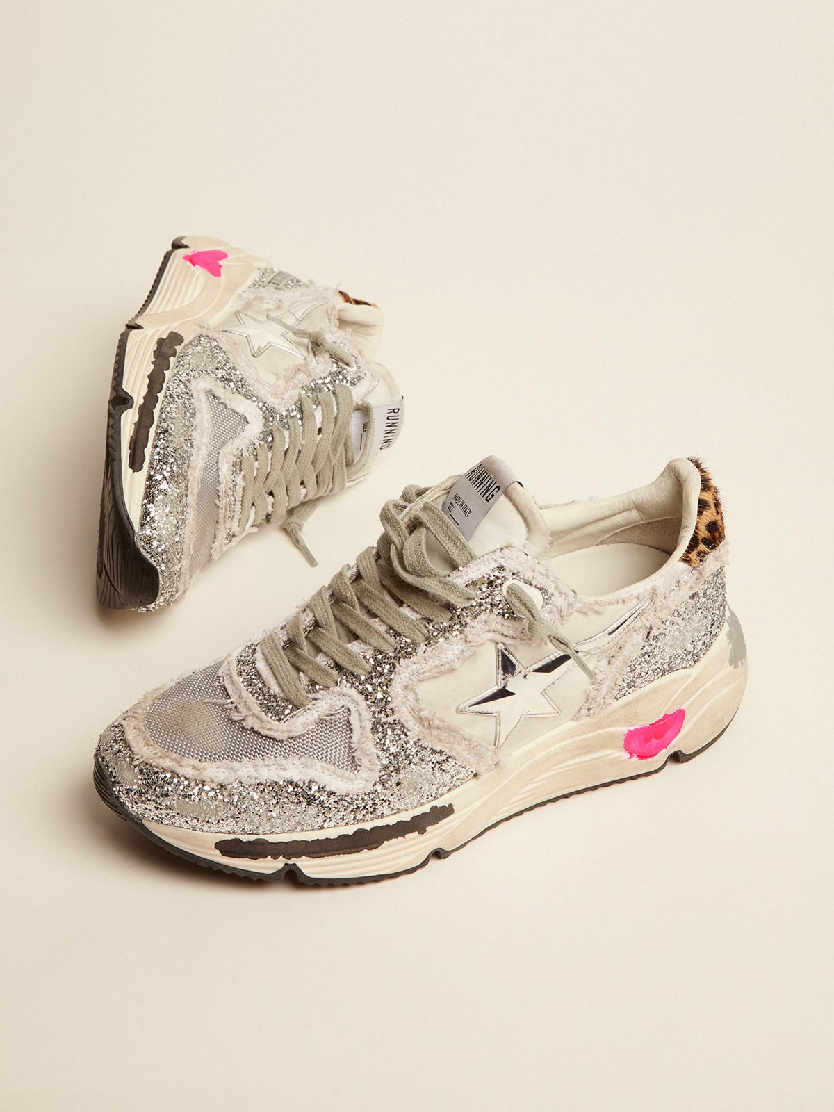 Golden goose running deals sole leopard