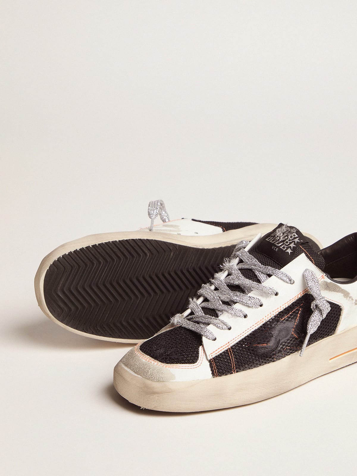 White Limited Edition LAB Stardan sneakers with silver laces | Golden Goose