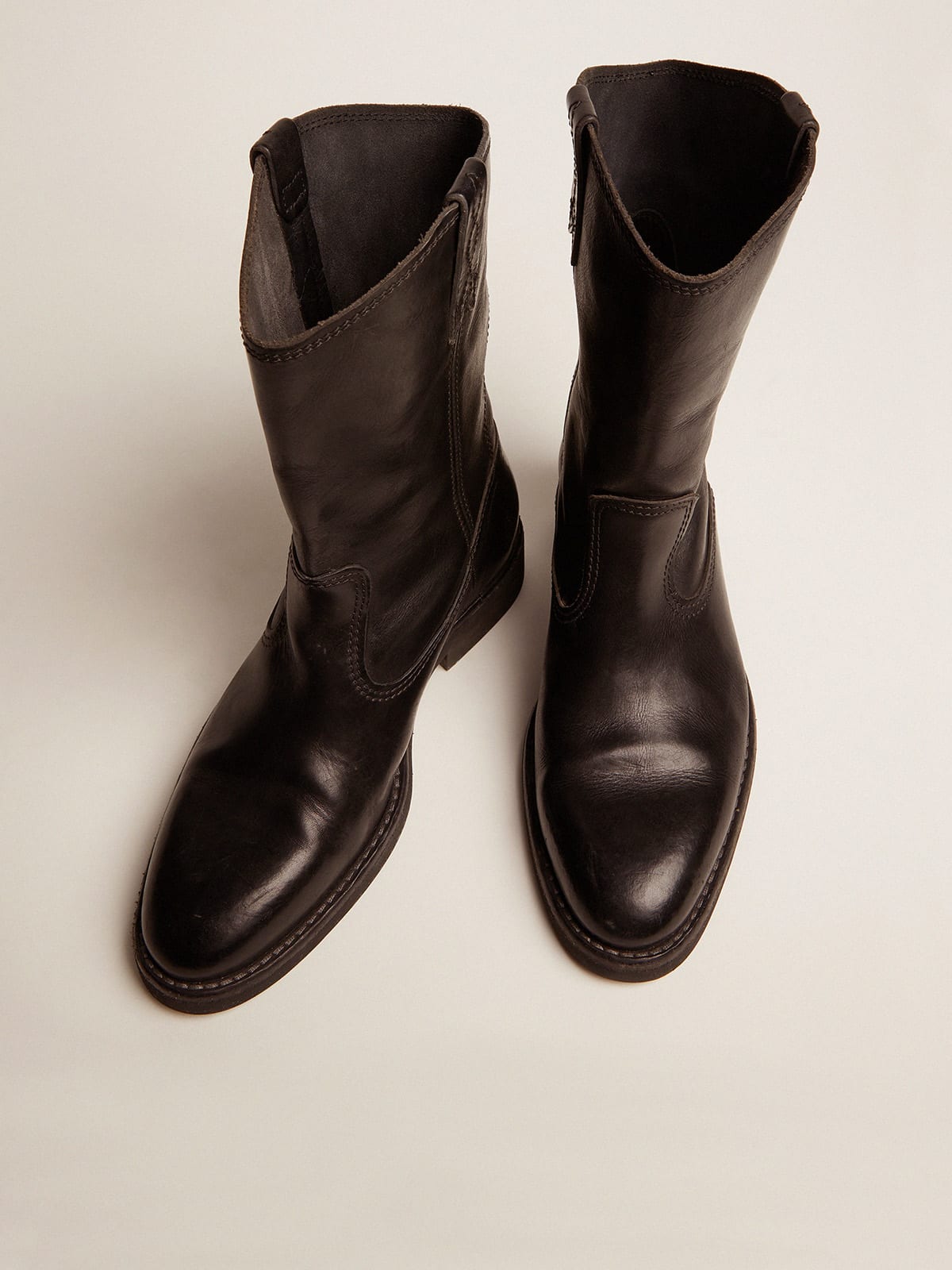 Golden Goose - Biker boots in black leather in 