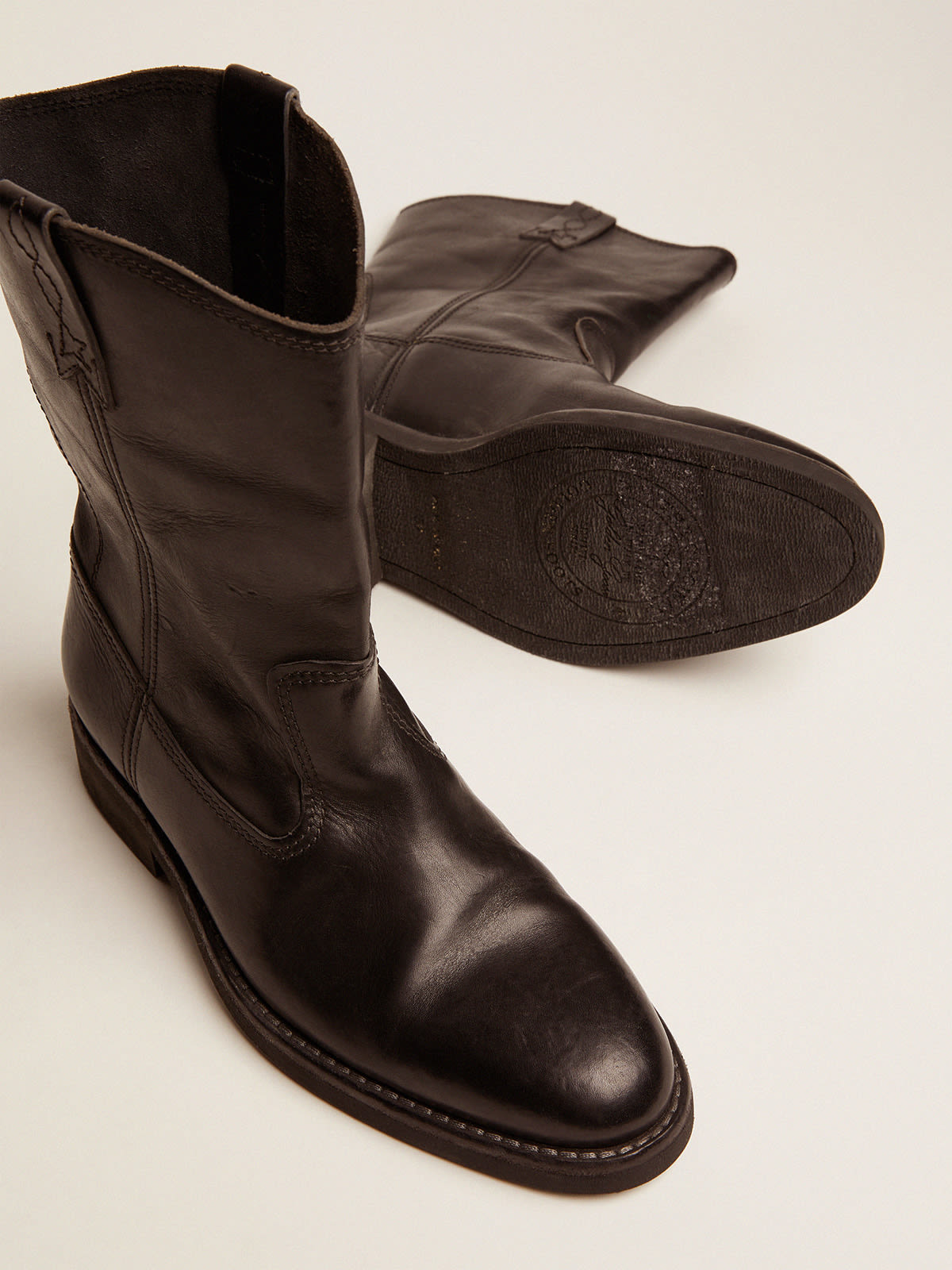 Golden Goose - Biker boots in black leather in 