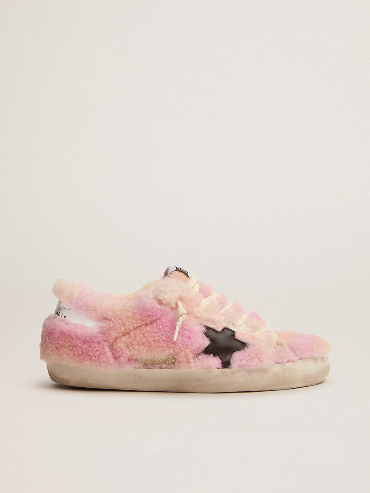 Golden Goose - Super-Star sneakers with upper and lining in pink tie-dye shearling     in 