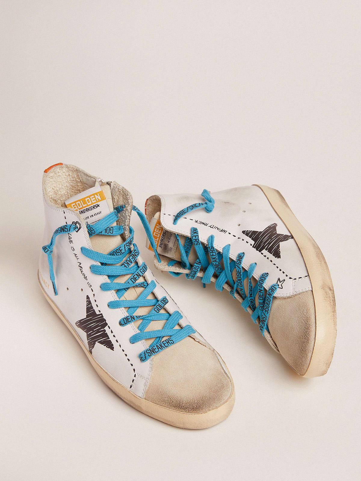 Golden Goose - Francy sneakers with black printed star and nubuck leather heel tab in 