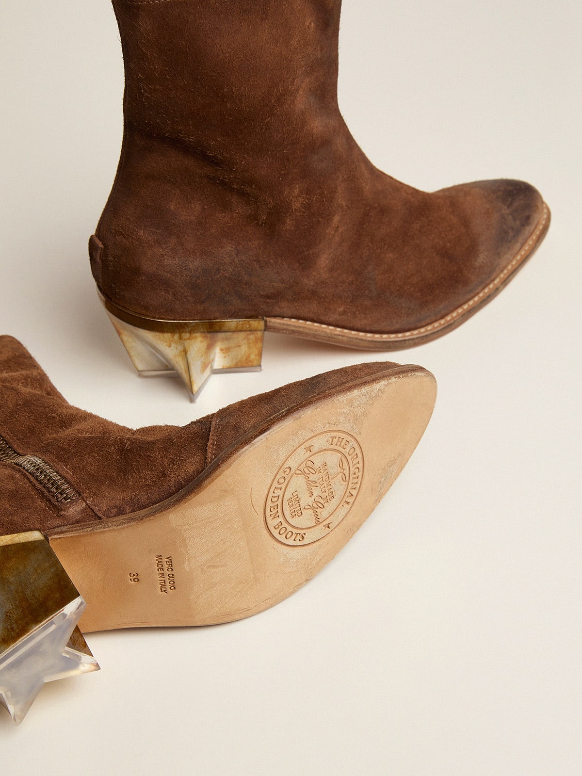 Brown and hotsell gold boots