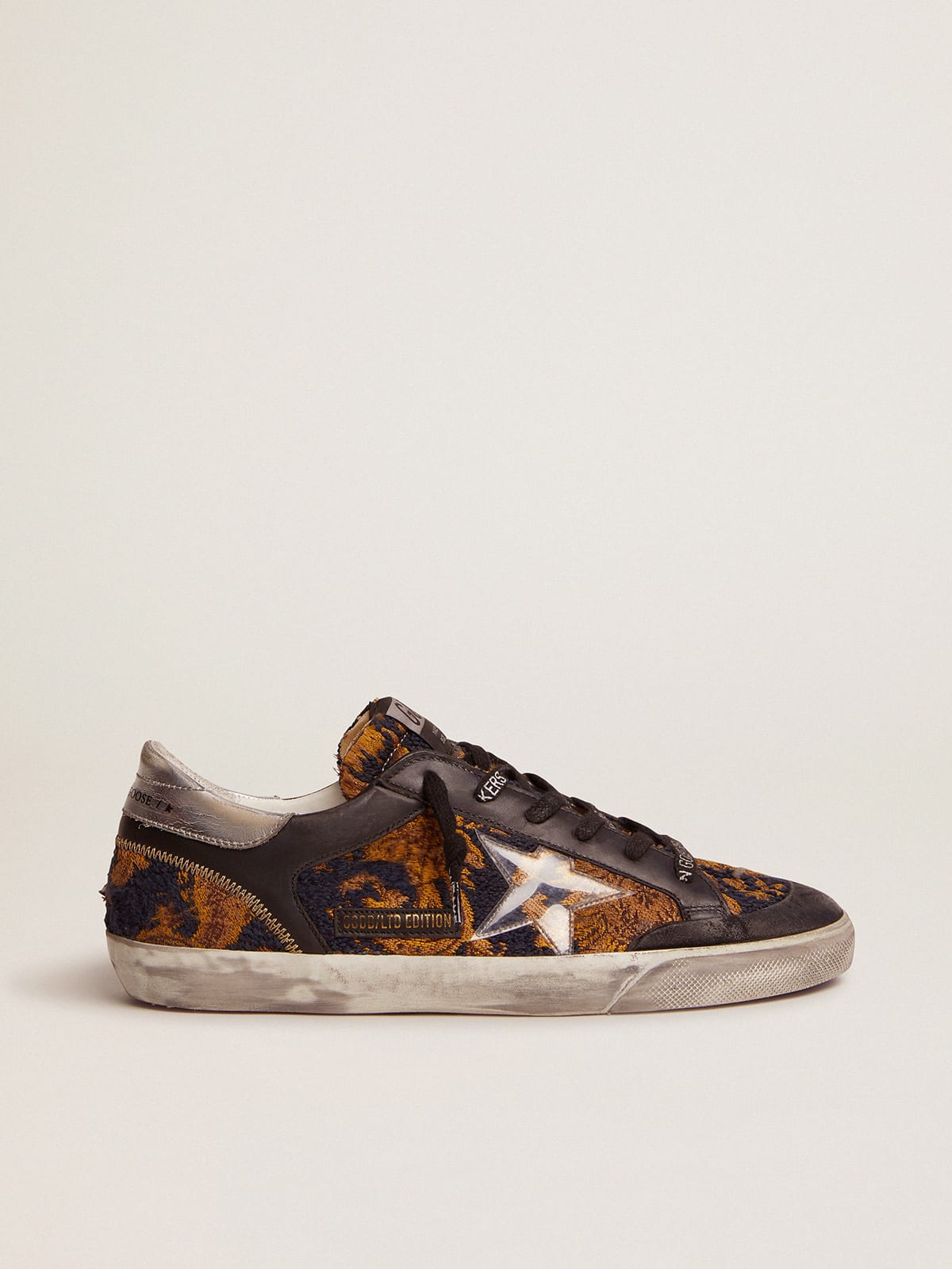 Golden Goose - Women’s Super-Star Penstar LAB sneakers in jacquard brocade with PVC star in 