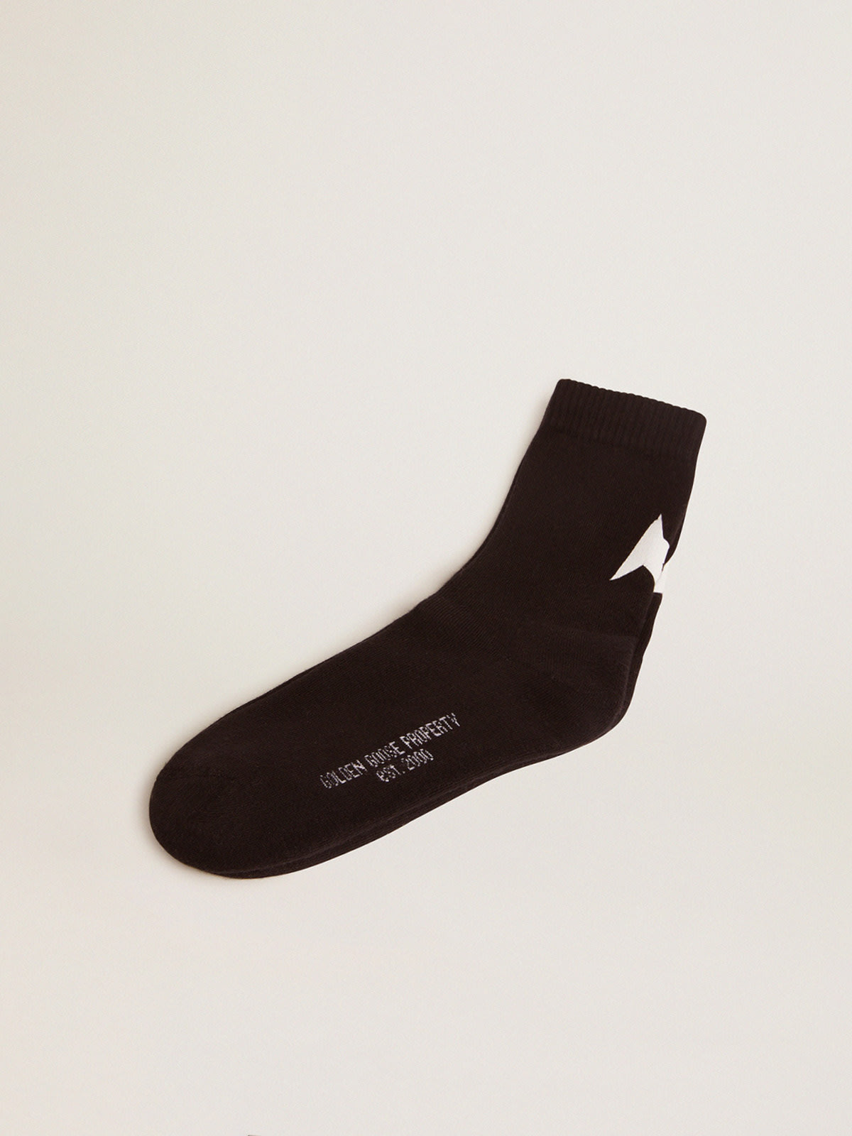 Golden Goose - Schwarze Socken aus der Star Collection mit weißem Kontraststern in 