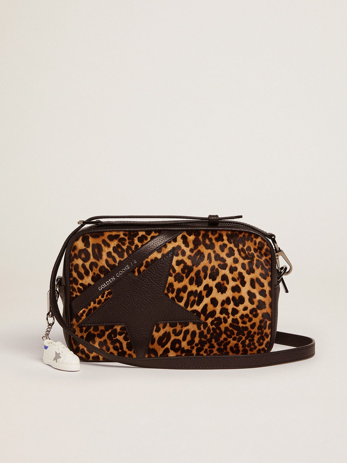 Golden Goose - Sac Star Bag en cuir façon poulain à imprimé léopard in 