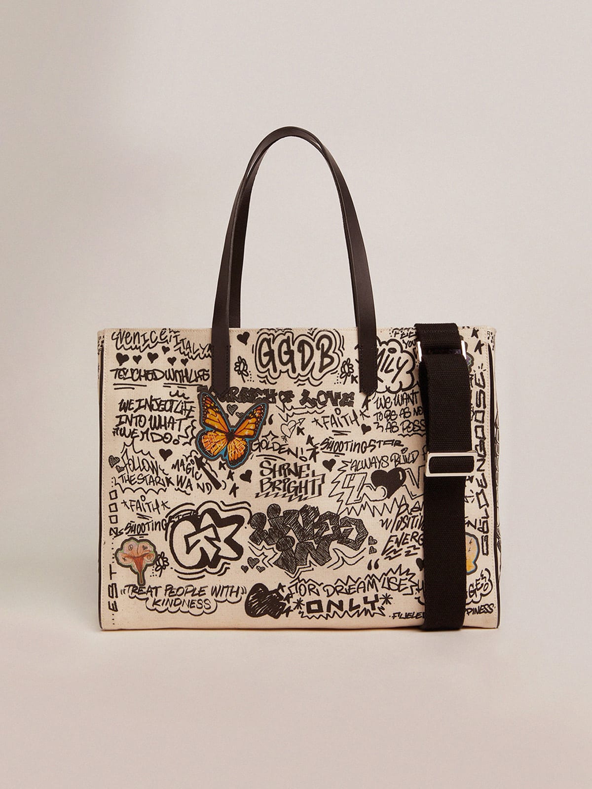 East-West California Bag with graffiti print