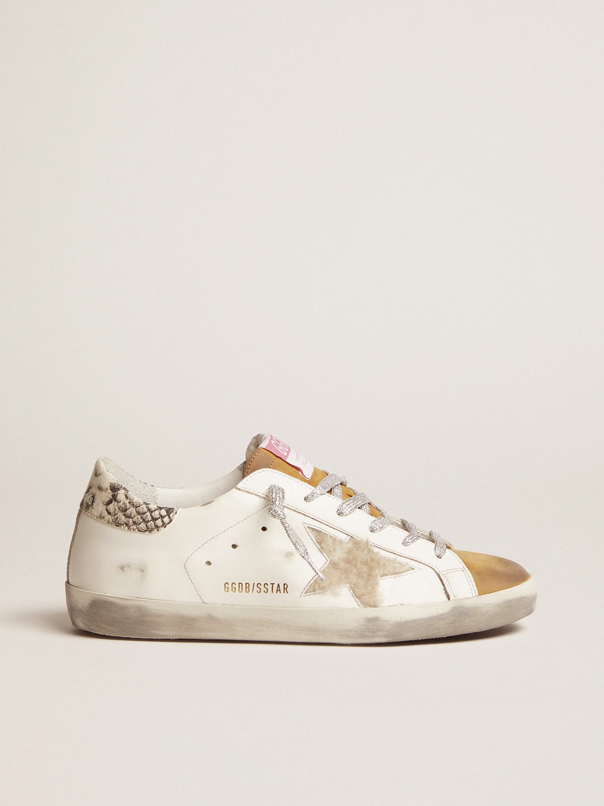Golden Goose - Super-Star sneakers made from shearling with snake-print heel tab in 