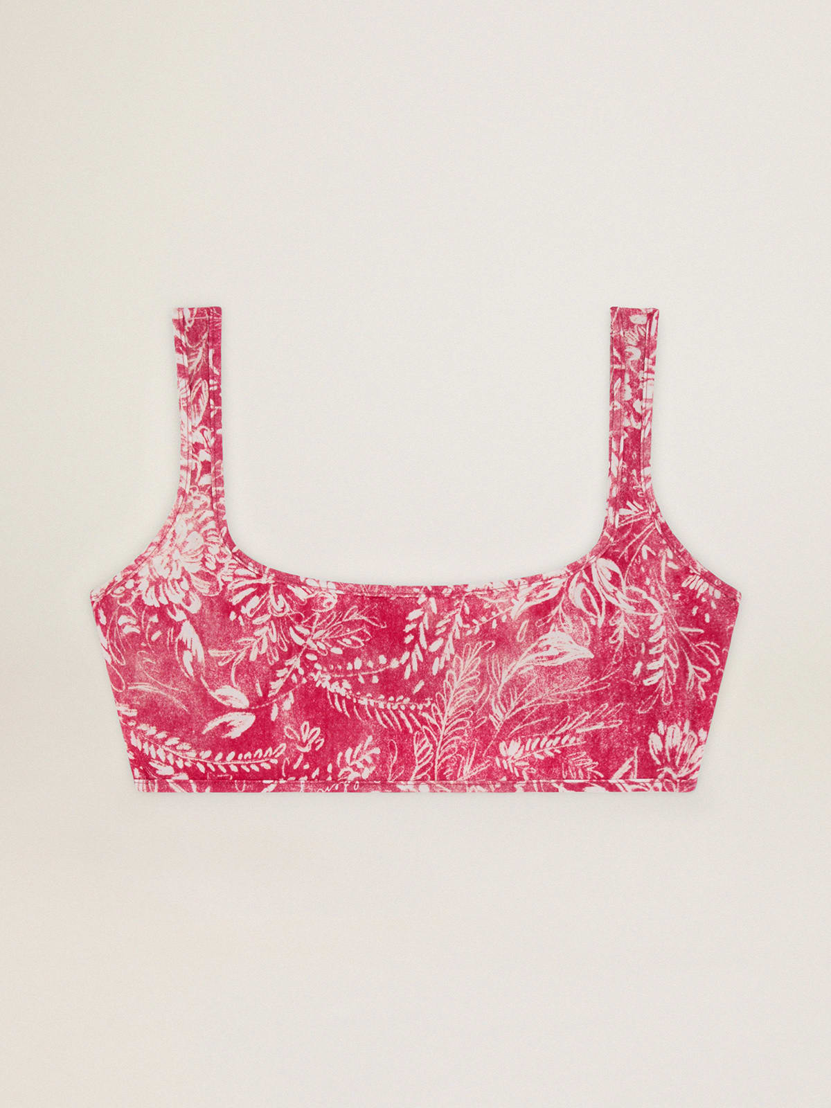 Vintage red bikini top with contrasting white print | Golden Goose