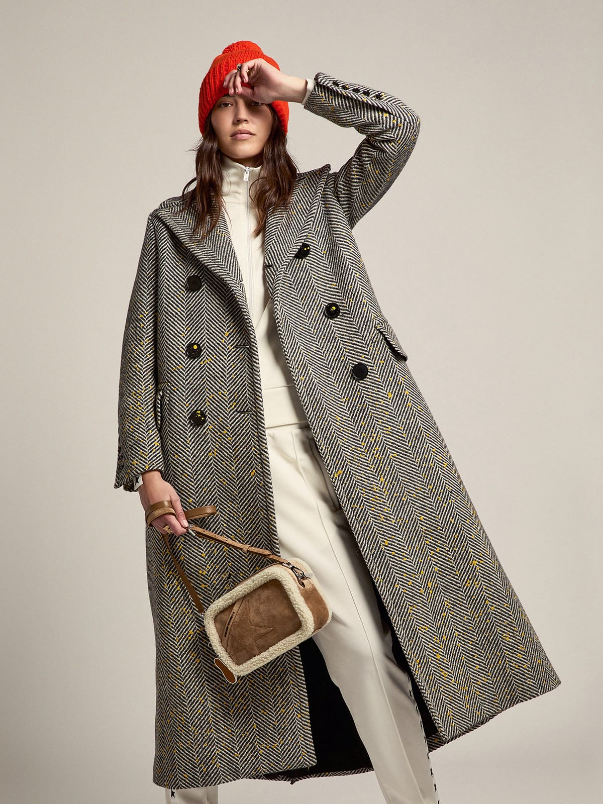 Long hotsell herringbone coat