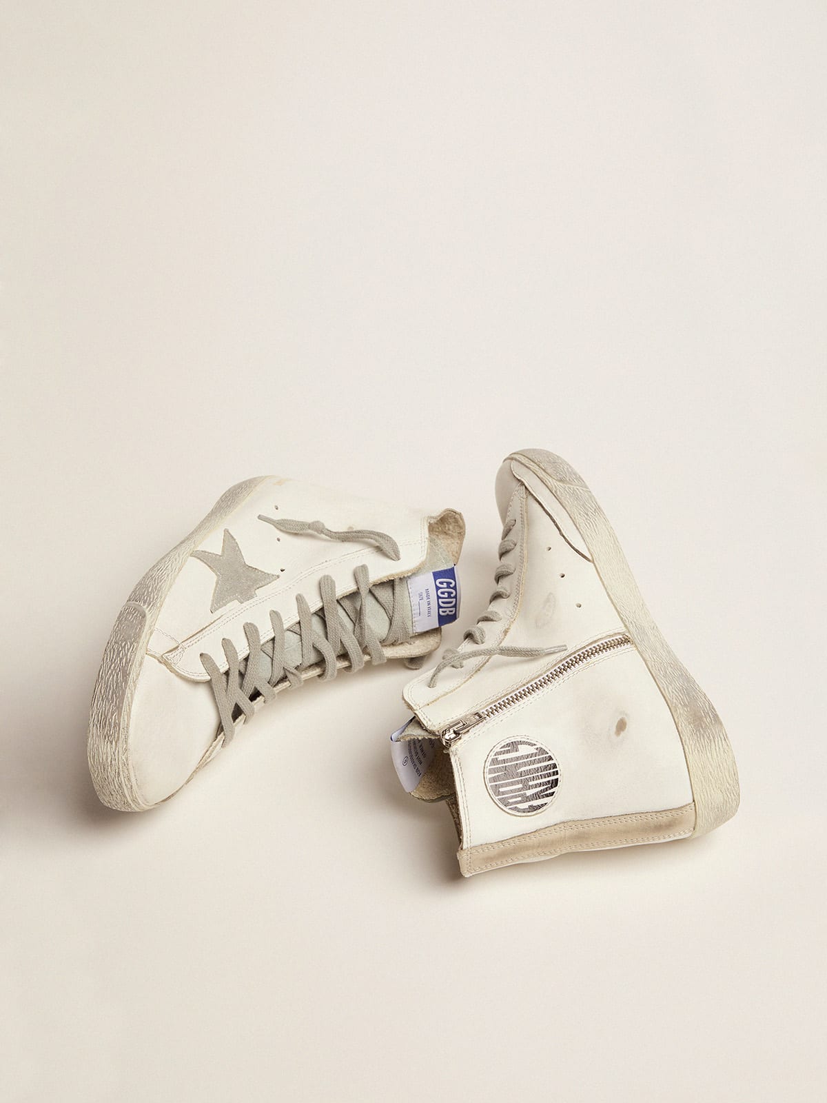 Francy sneakers in leather with silver suede star