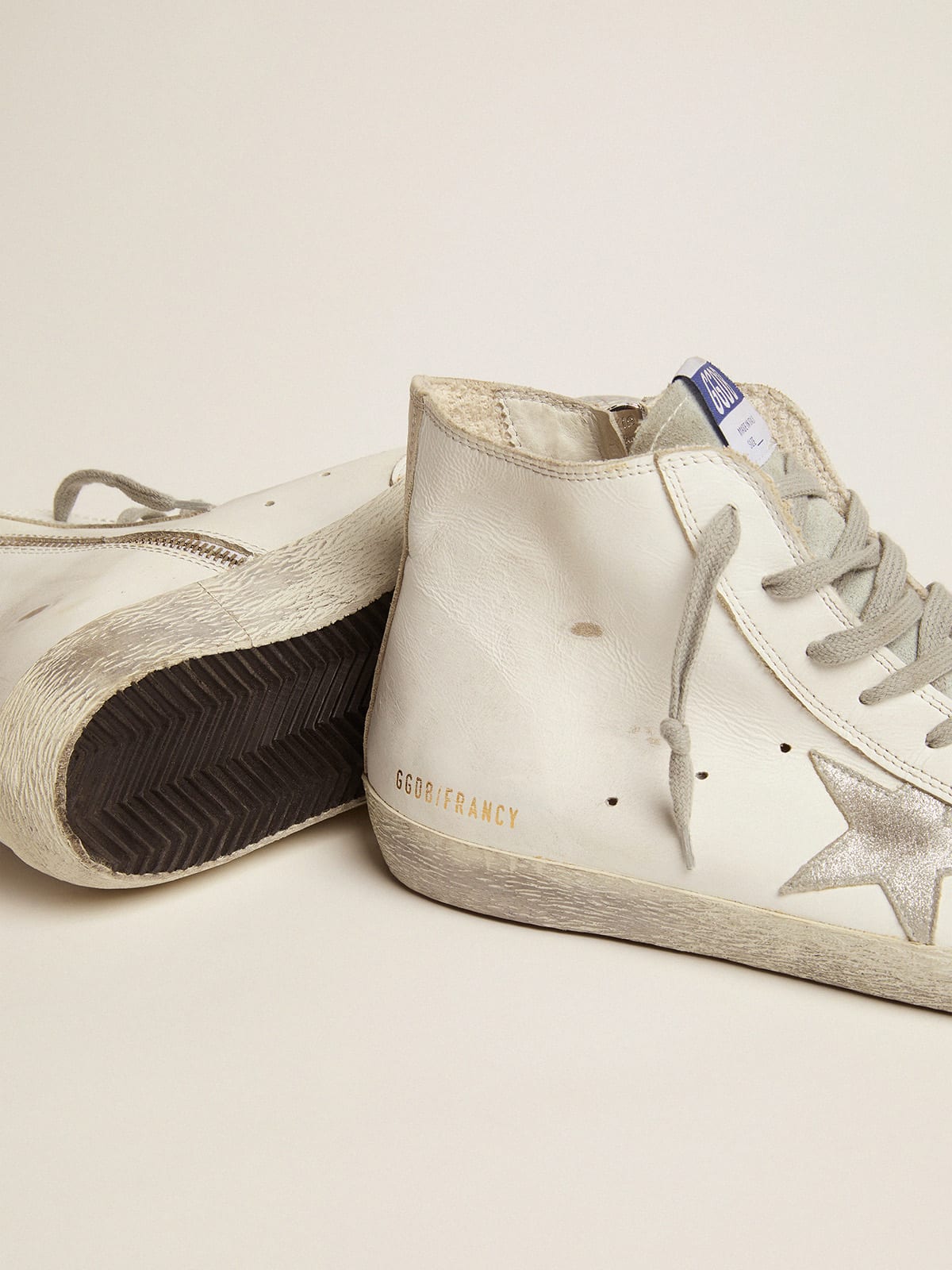 Francy sneakers in leather with silver suede star