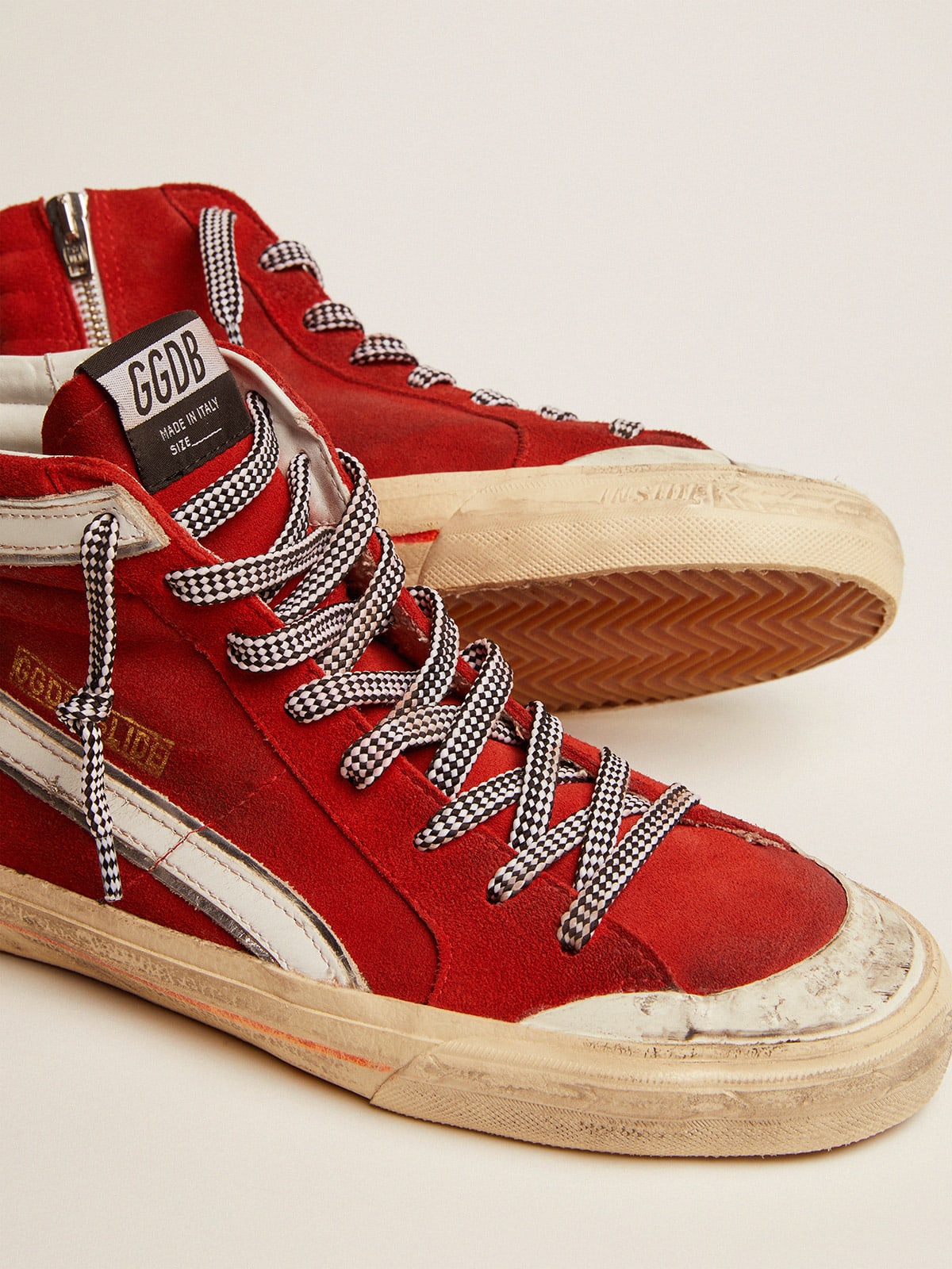 Golden Goose - Men's Slide Penstar in red suede in 