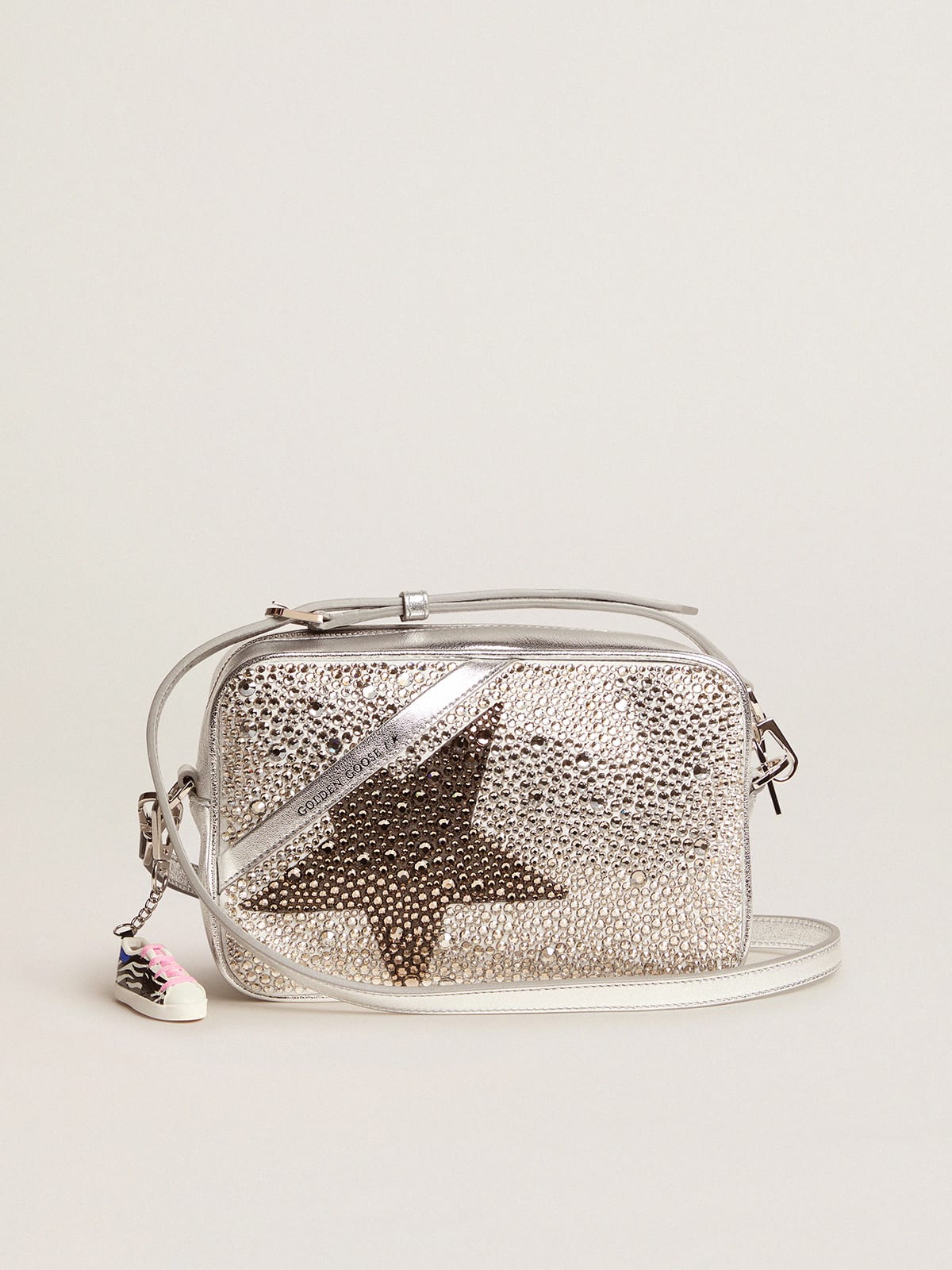 Golden Goose - Sac Star Bag en cuir lamé avec cristaux Swarovski in 