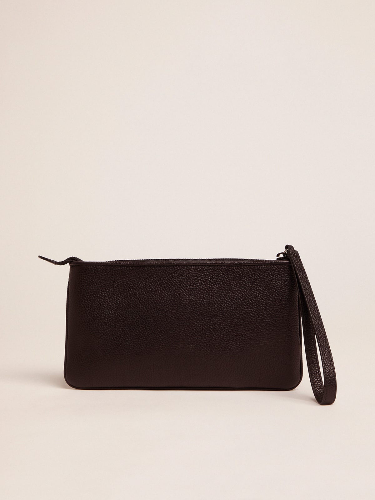 Golden Goose - Black Star Wrist clutch bag in grained leather in 