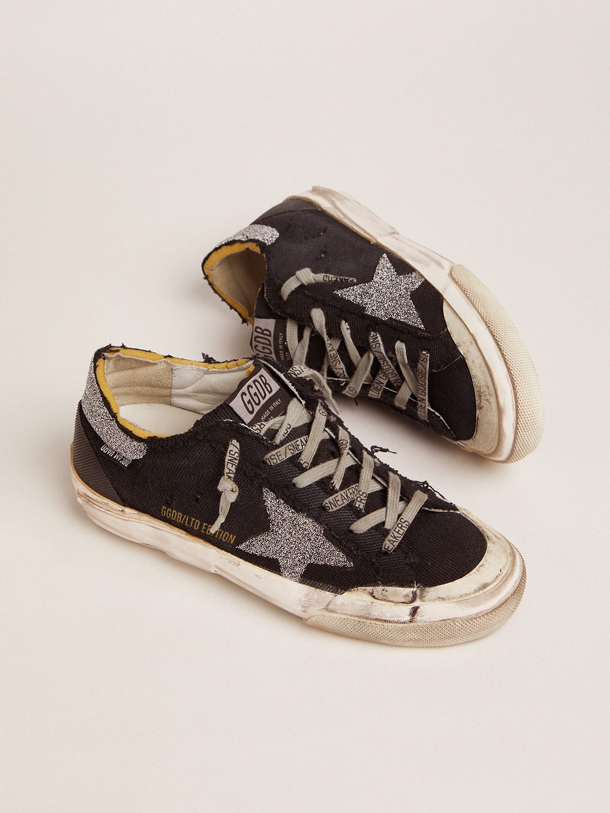 Super-Star LAB in canvas with Swarovski crystal star and heel tab | Golden  Goose