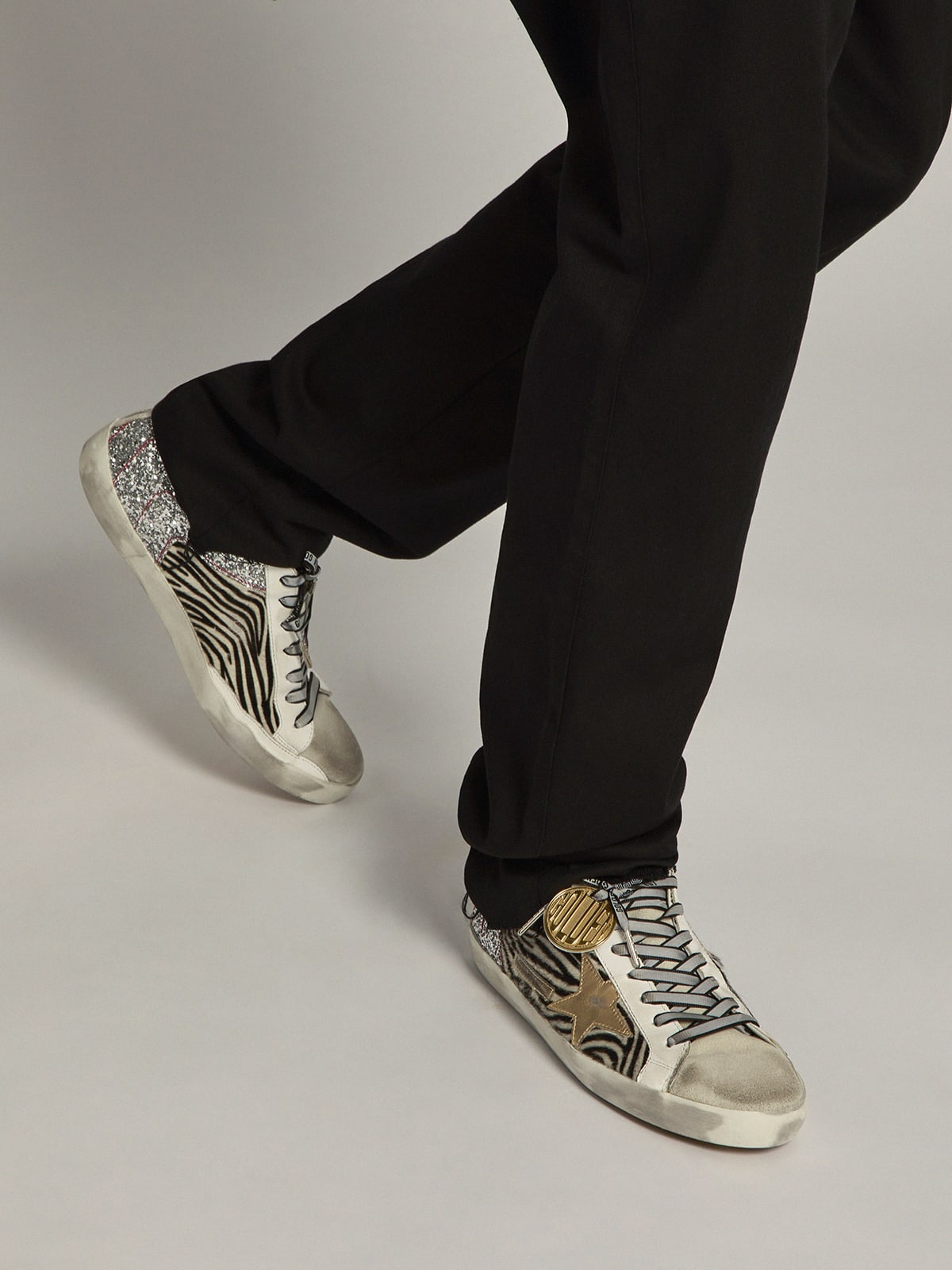 Golden goose hotsell zebra glitter