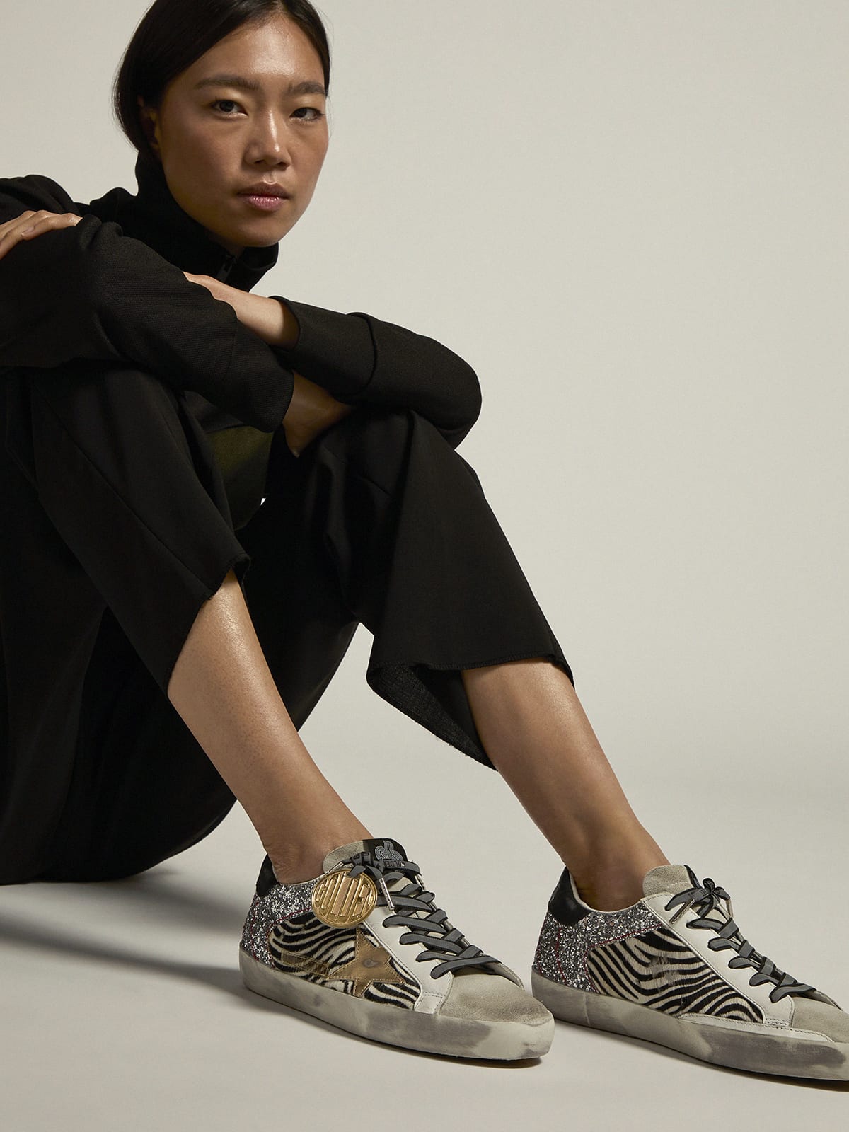 Women\'s Super-Star sneakers in zebra-print pony skin | Golden Goose