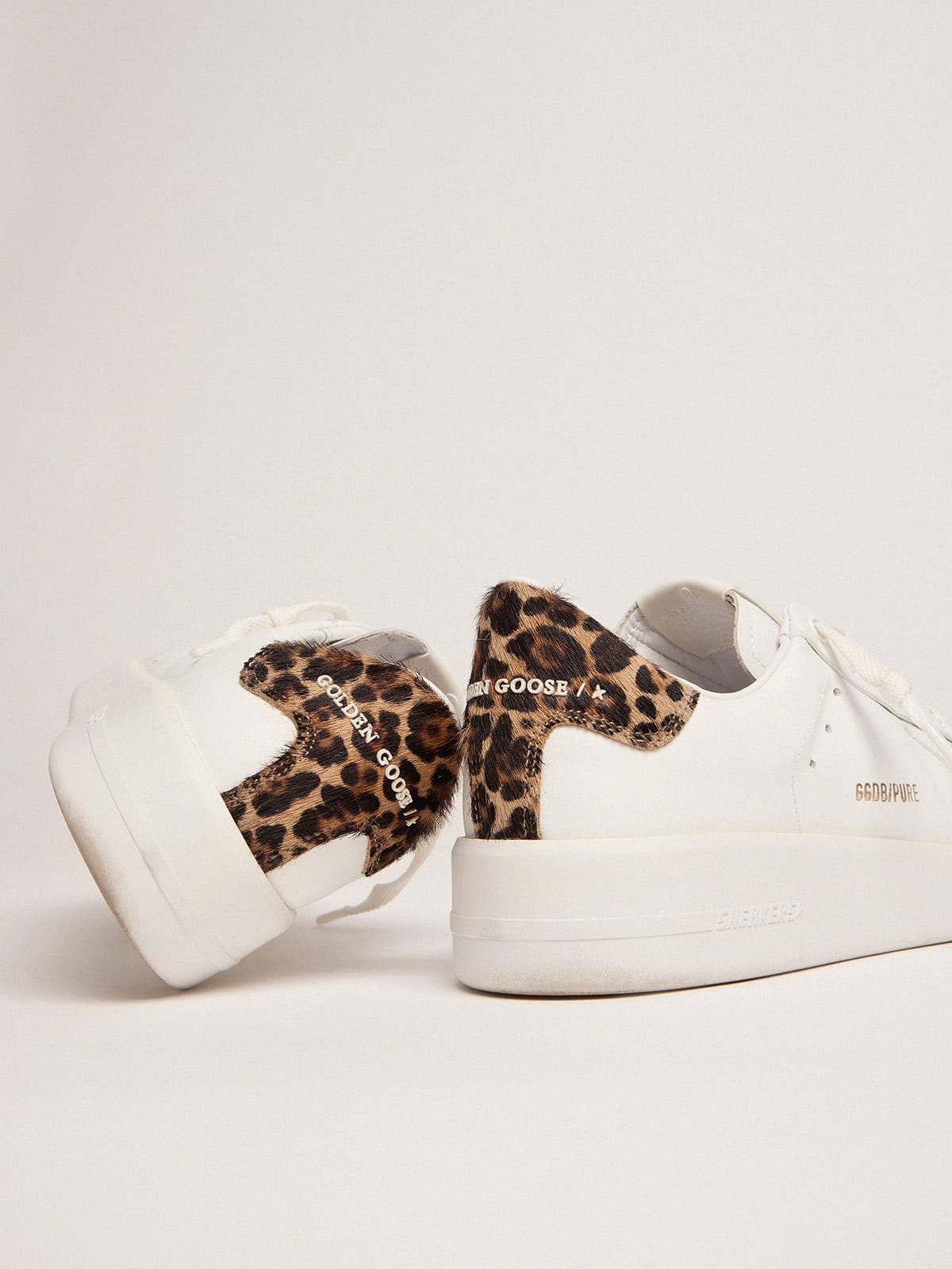 Golden Goose - Women’s Purestar sneakers with leopard-print heel tab in 
