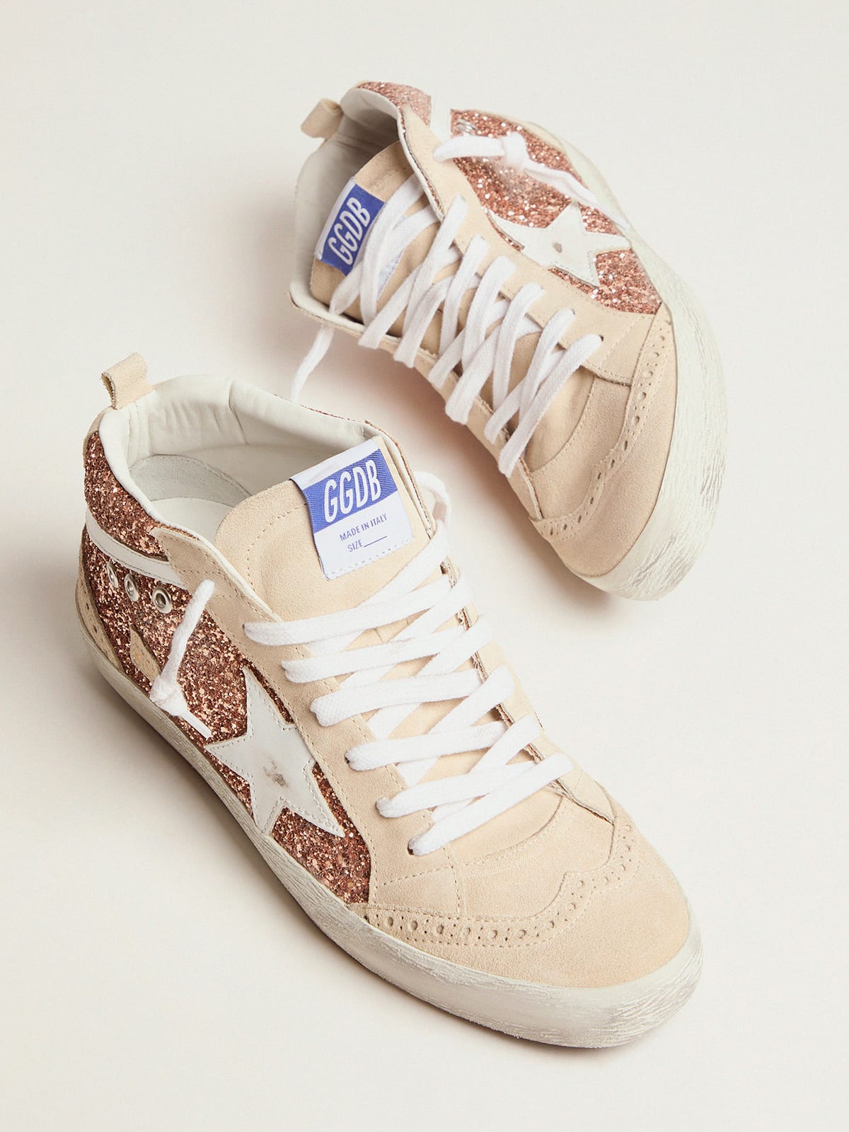 Golden Goose - Women's Mid Star with gold glitter in 