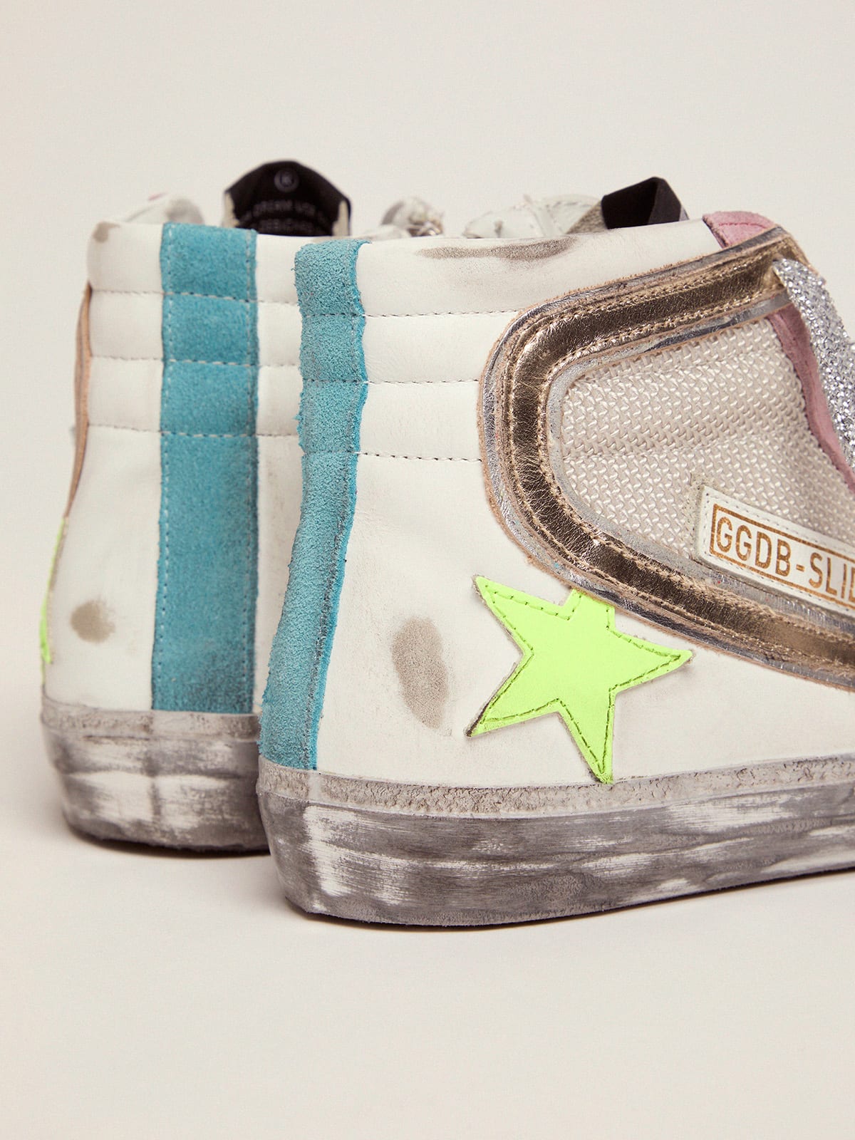 Slide sneakers with white and pink upper | Golden Goose