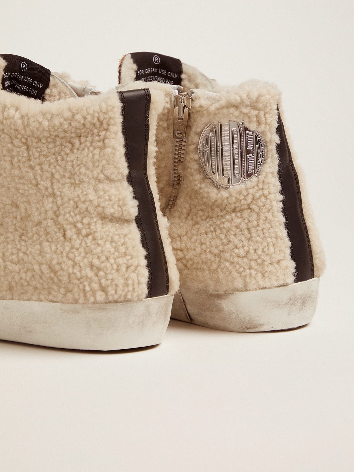 Francy sneakers made of shearling and pony skin with a leopard print |  Golden Goose