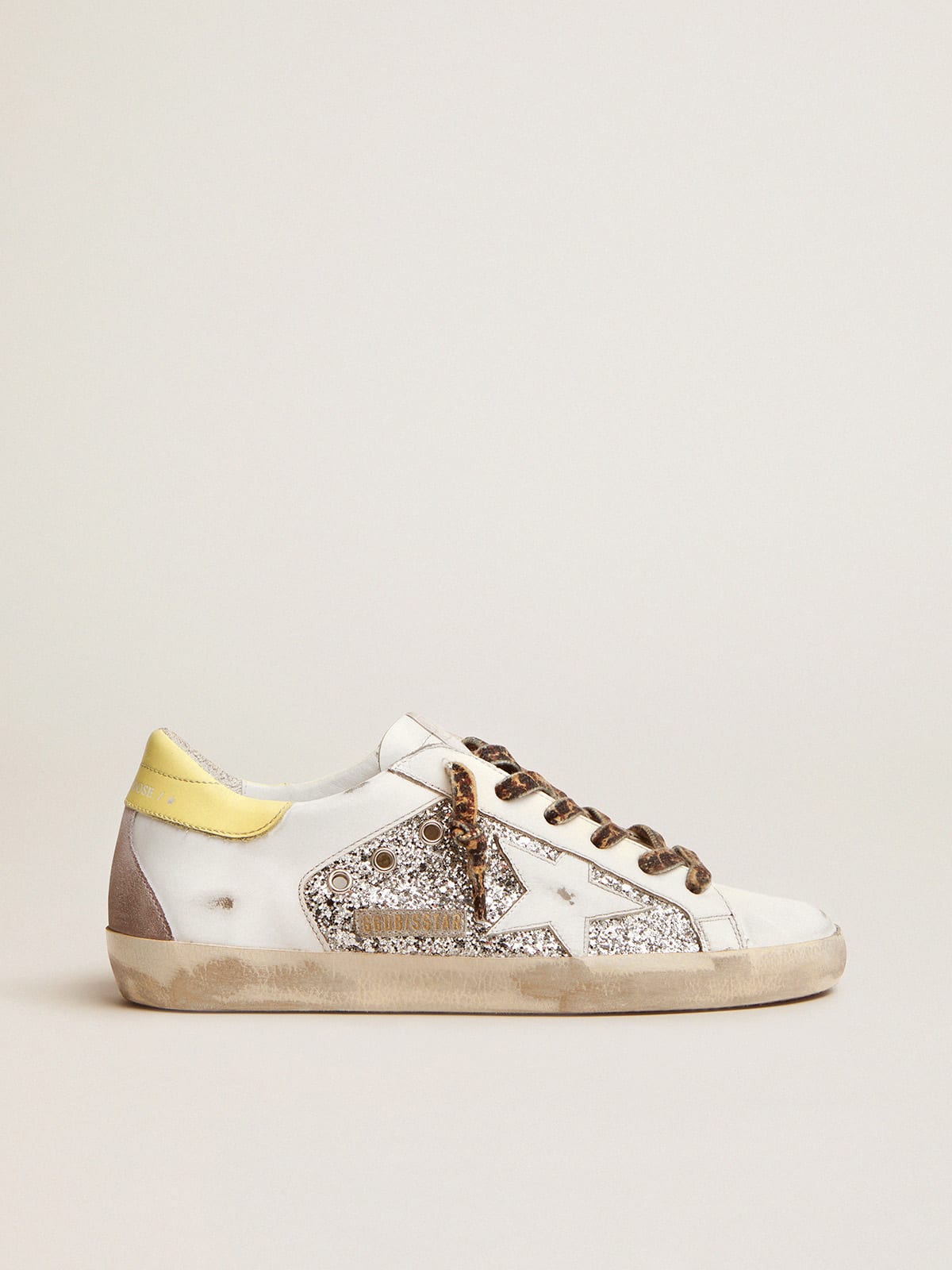 LTD Super-Star Sneakers in leather and glitter with colorful heel tab ...