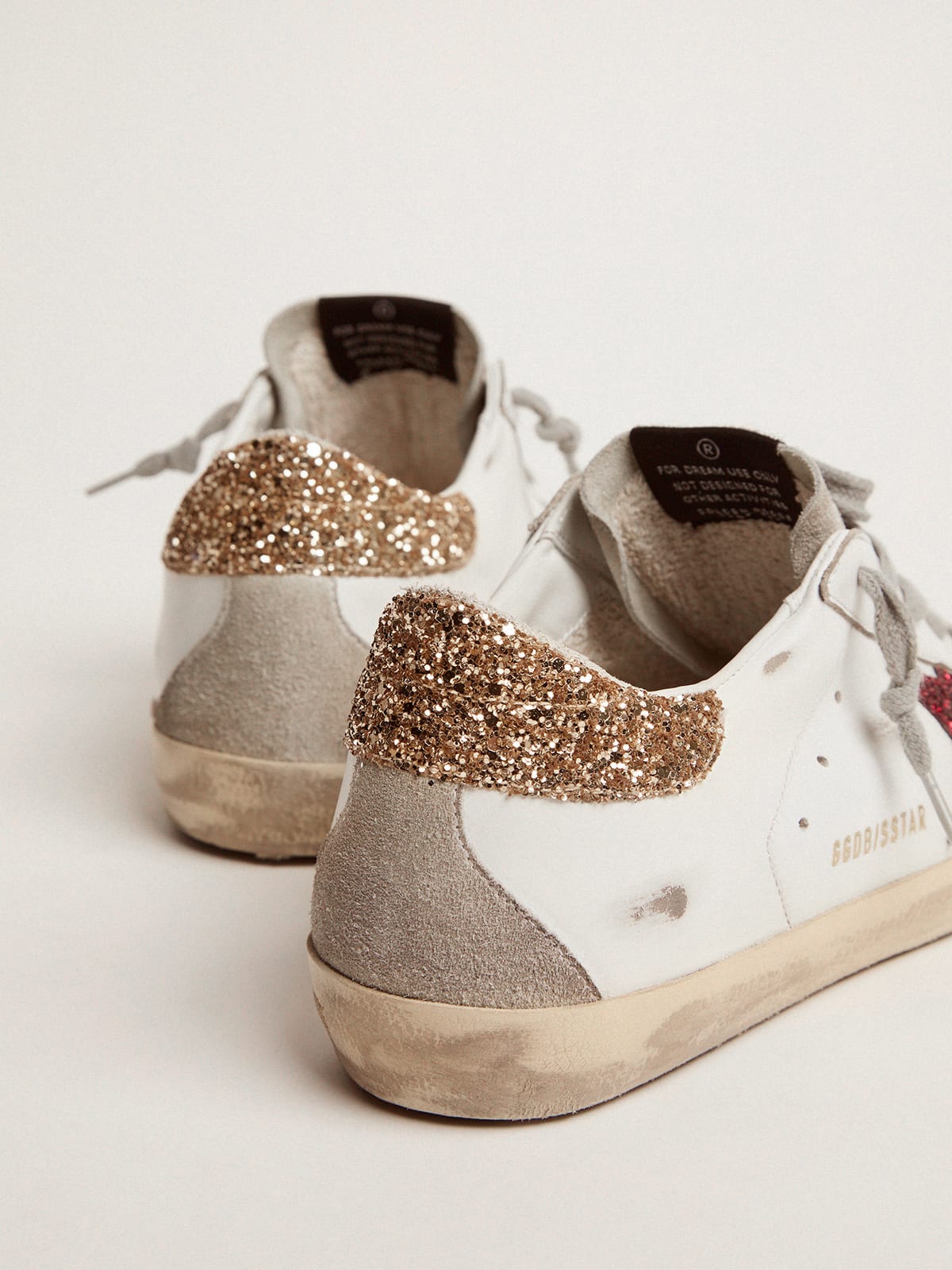 Mujer Zapatillas Deportivas Super-Star Con Estrella Dorada Y Refuerzo Del  Talón Negro De Purpurina, Super-Star Golden Goose