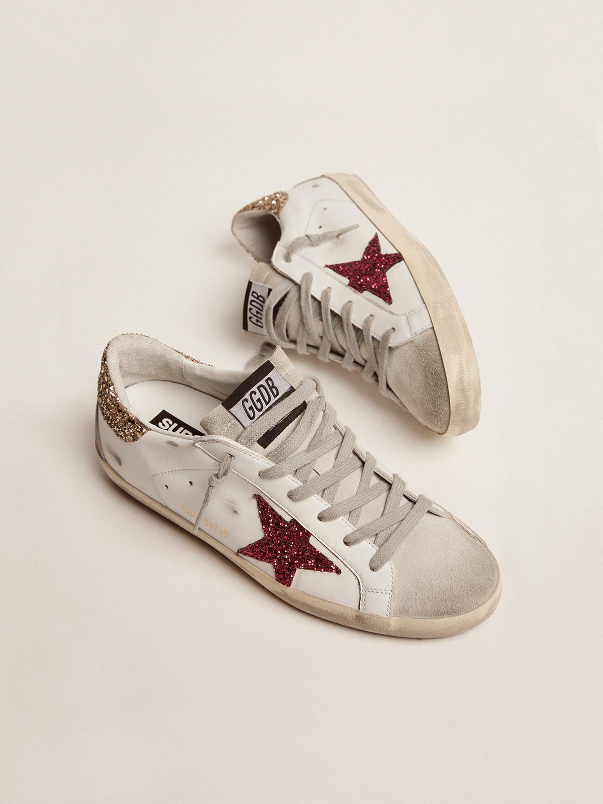 Super-Star sneakers with colored glitter star and heel tab | Golden Goose